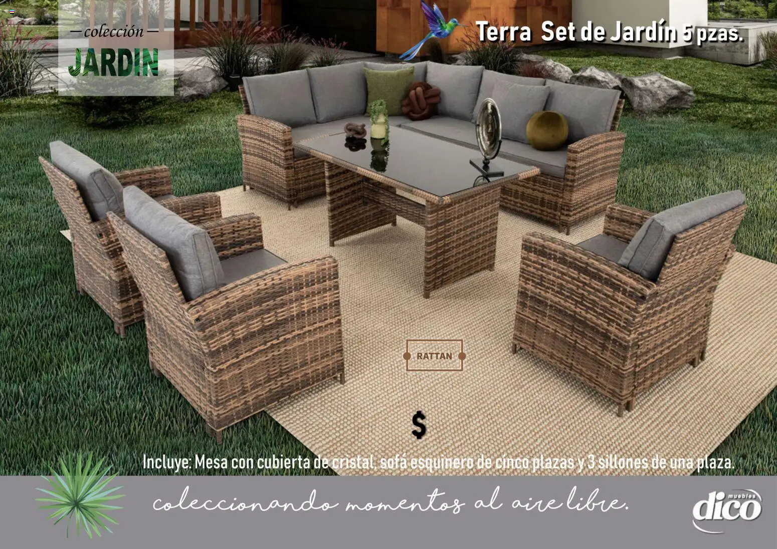 Nuevas ofertas de Muebles Dico válidas en toda la República Mexicana desde el 14.04.2026. ¡Encuentra las mejores ofertas en Muebles Dico catálogo Coleccion Jardin! | Página: 14 | Productos: Sofá, Mesa