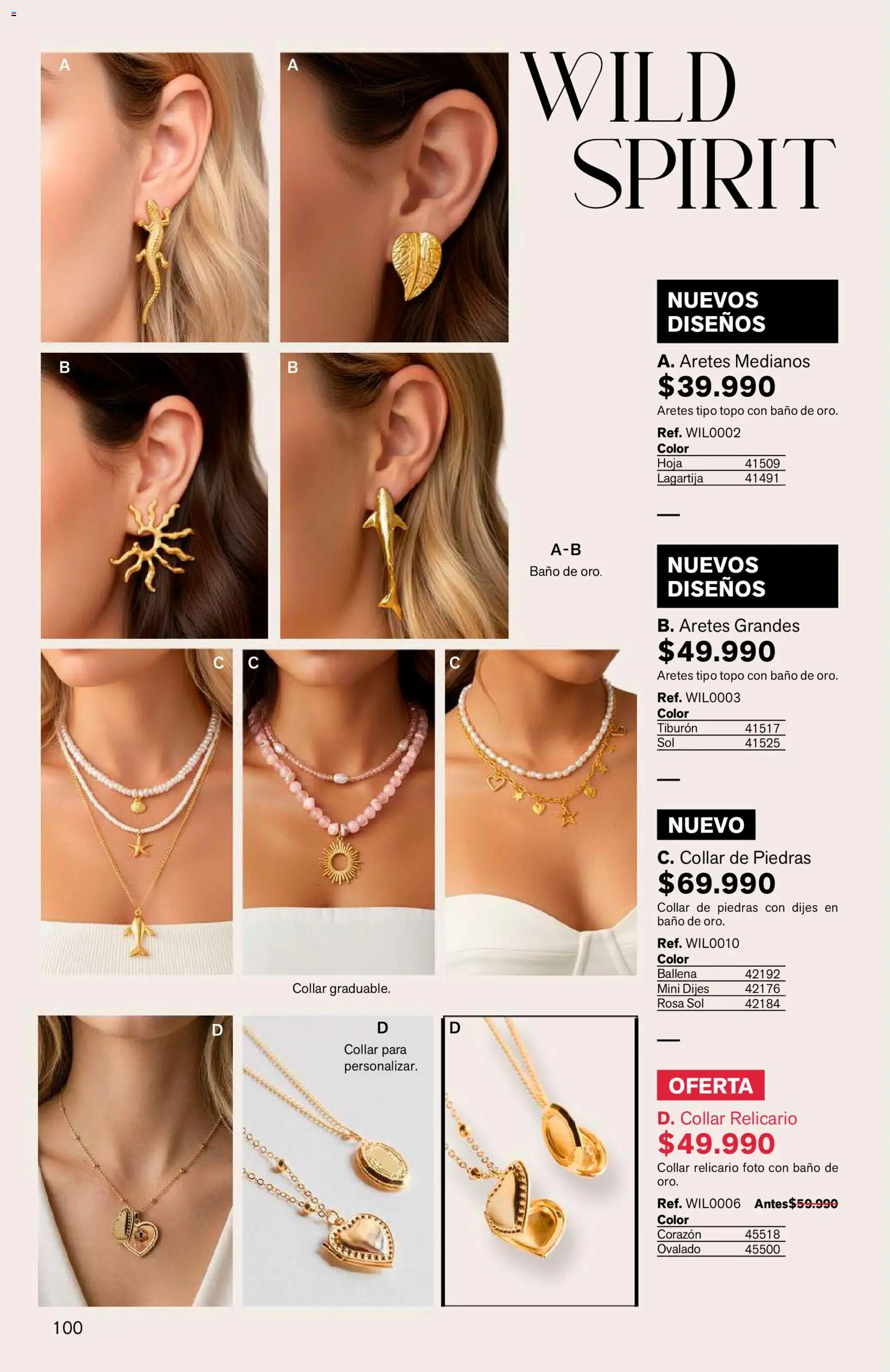Leonisa revista - valida desde el 15/07/2026 | Página: 100 | Productos: Aretes, Baño, Collar