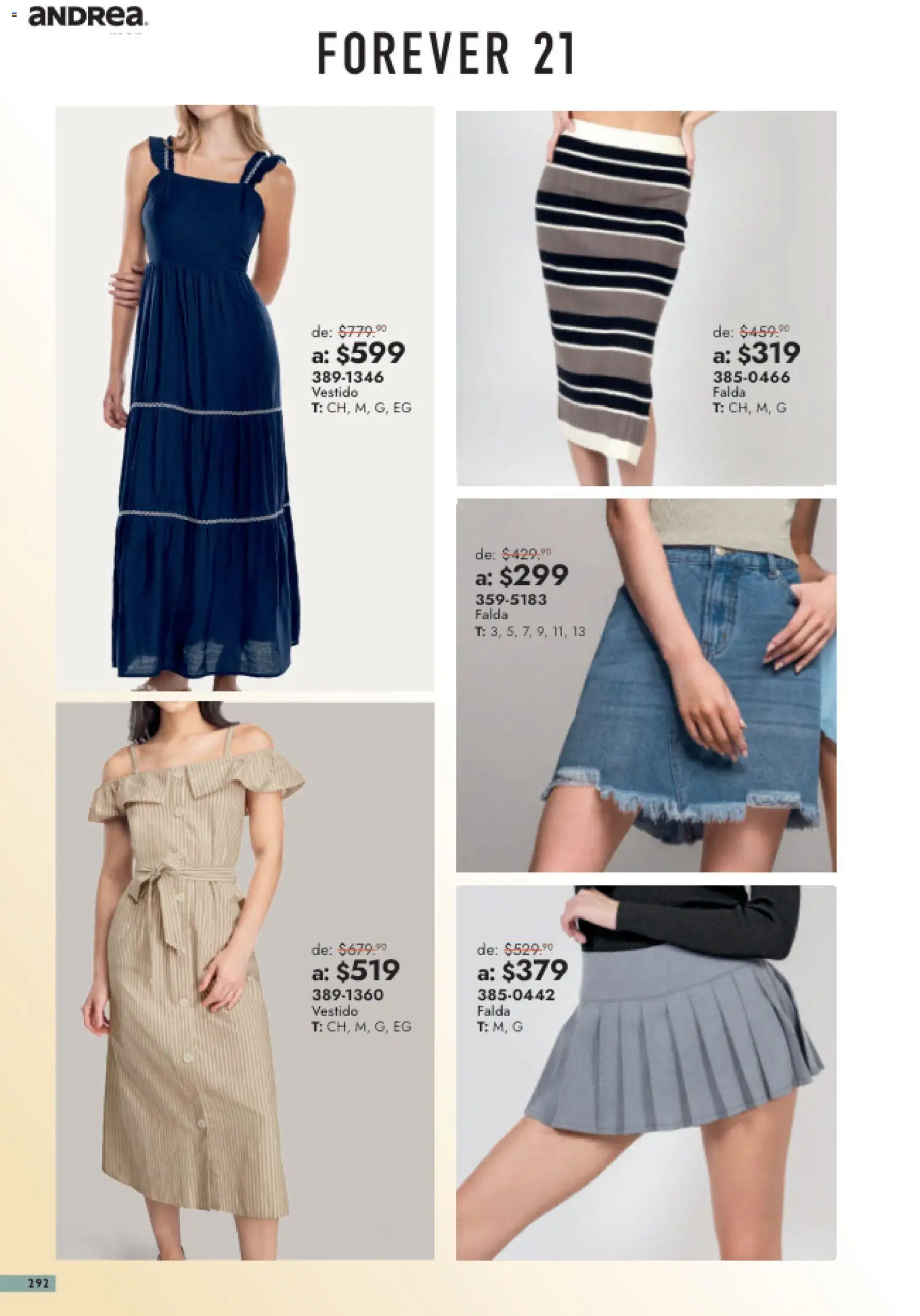 Nuevas ofertas de Andrea válidas en toda la República Mexicana desde el 26/07/2026. ¡Encuentra las mejores ofertas en Andrea catálogo Outlet! | Página: 292