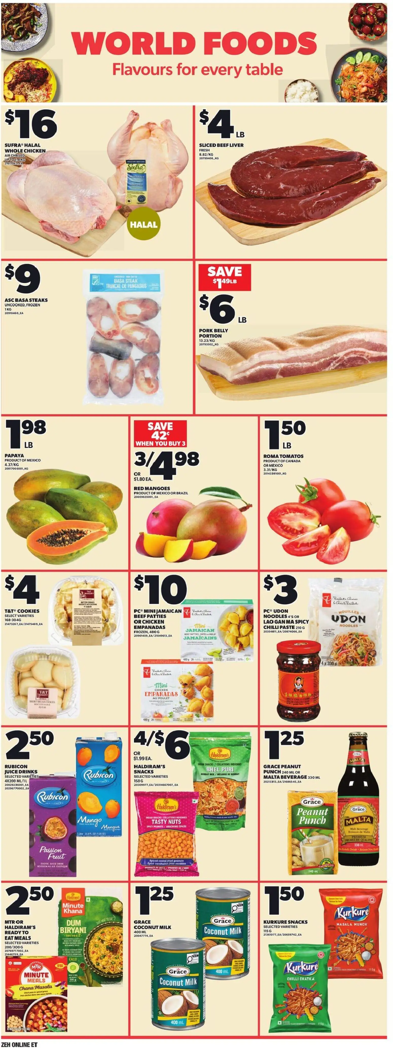 Zehrs flyer valid from Aug 6, 2026 | Page: 7 | Products: Liver, Whole chicken, Snacks, Milk