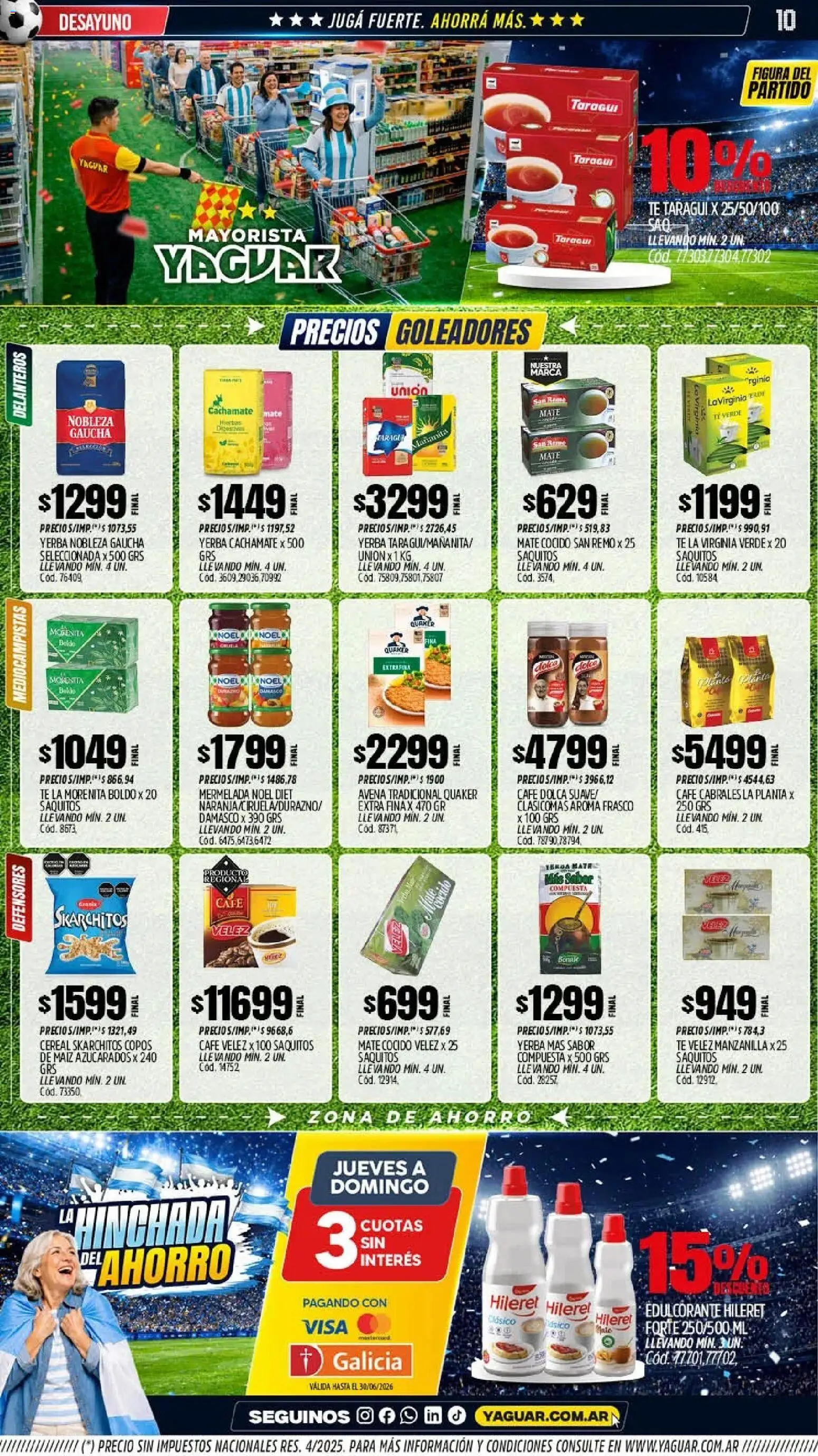 Yaguar - Oferta Semanal Córdoba │ válido desde el 15.06.2026 | Página: 9 | Productos: Mate, Edulcorante, Maiz, Avena