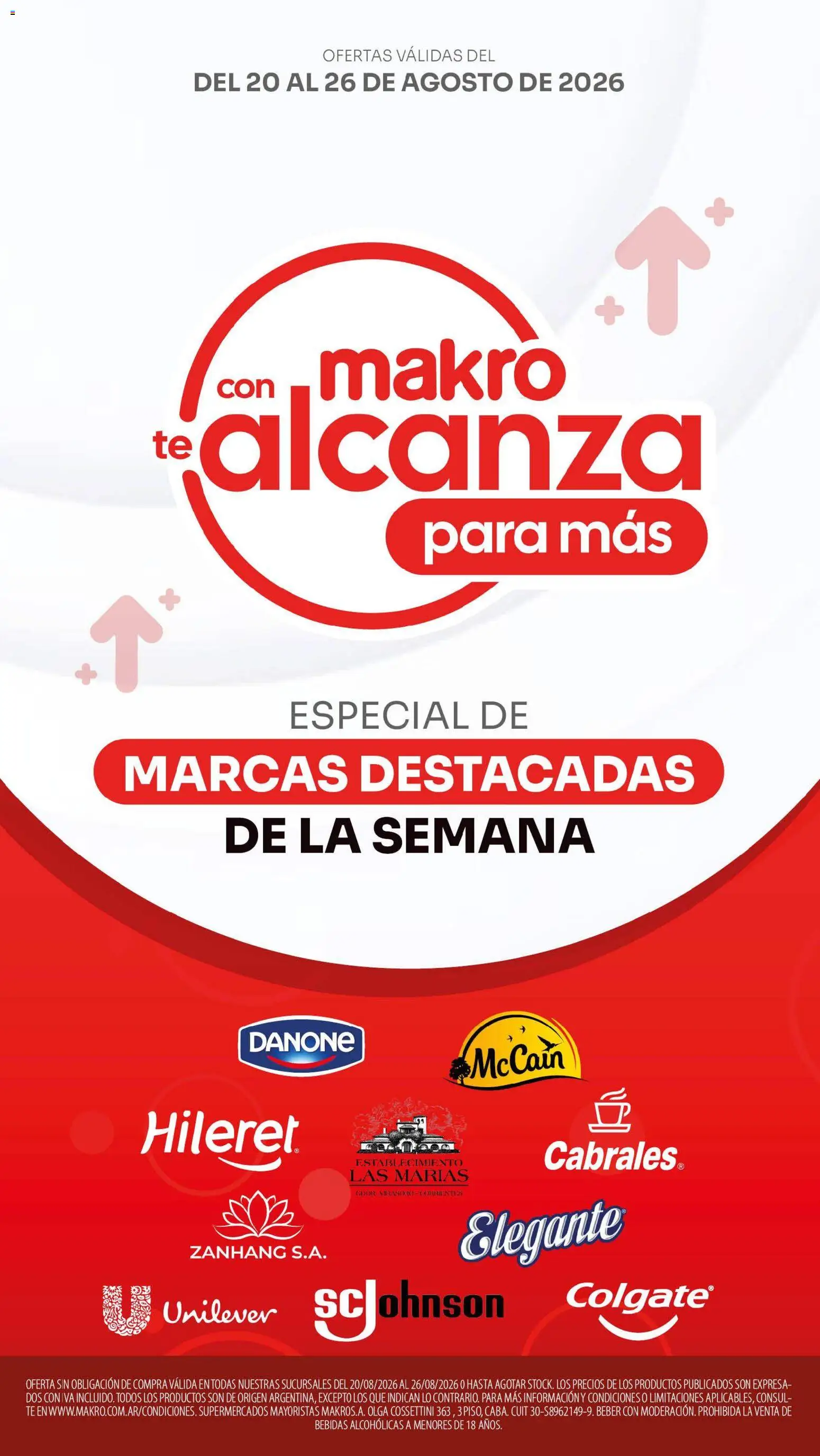 Makro Ofertas ALCANZA │ válido desde el 20/08/2026 | Página: 1 | Productos: Bebidas, Té