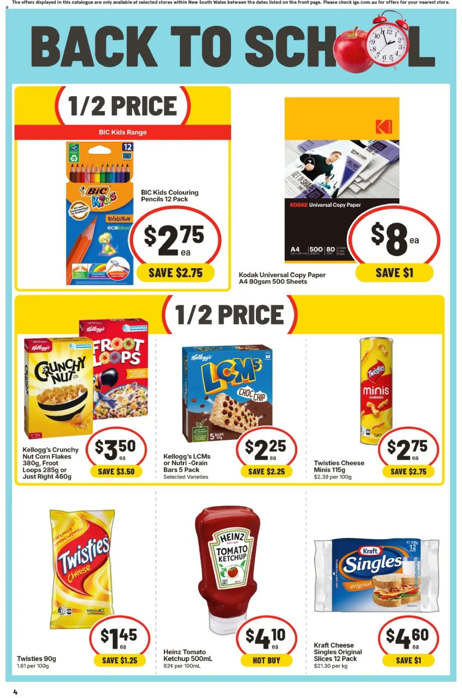 IGA catalogue - valid from 30/09/2026 | Page: 4 | Products: Corn flakes, Cheese, Flakes, Tomato