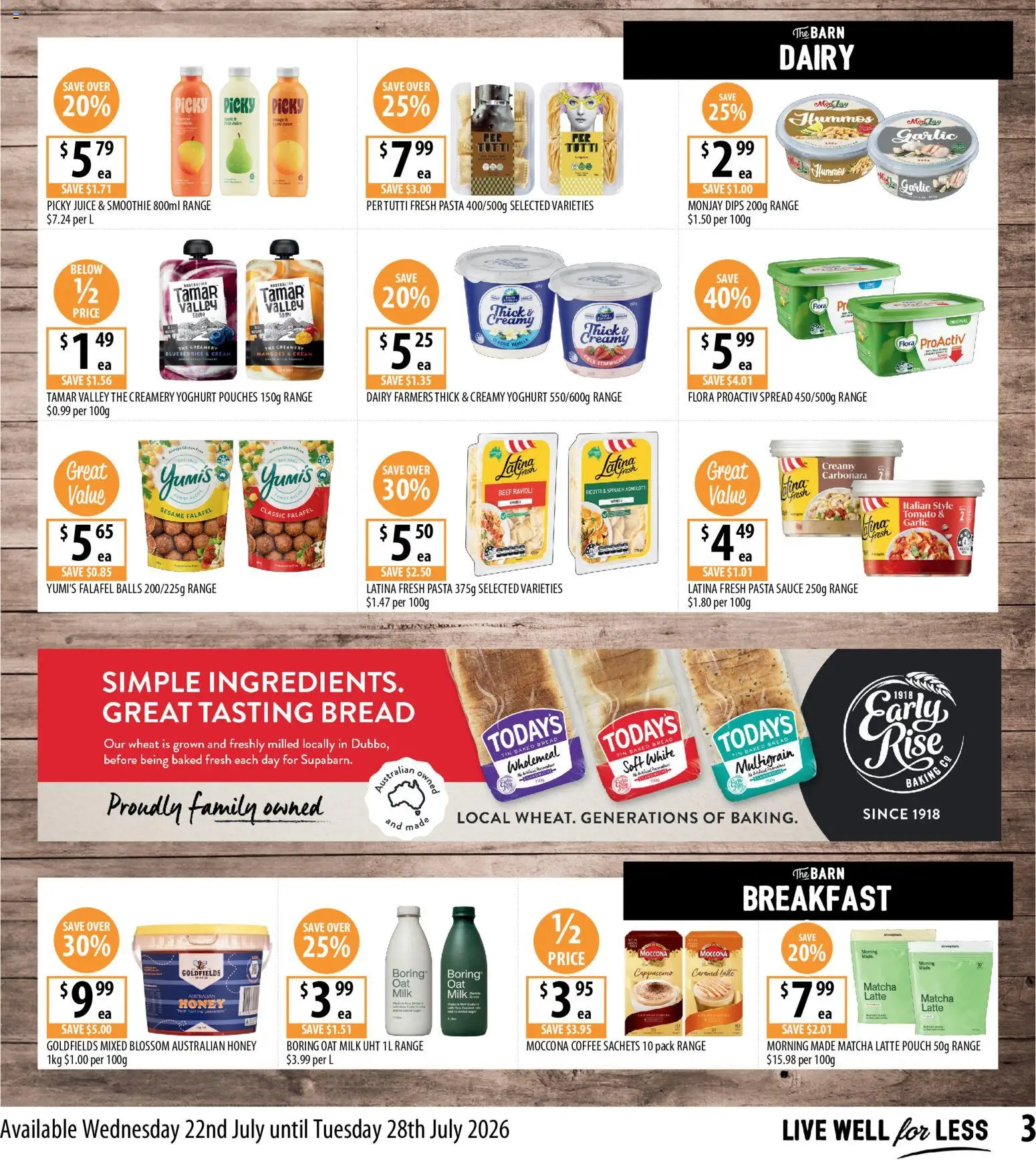 Supabarn catalogue - valid from 22/07/2026 | Page: 3 | Products: Potatoes, Bread, Cream, Blueberries