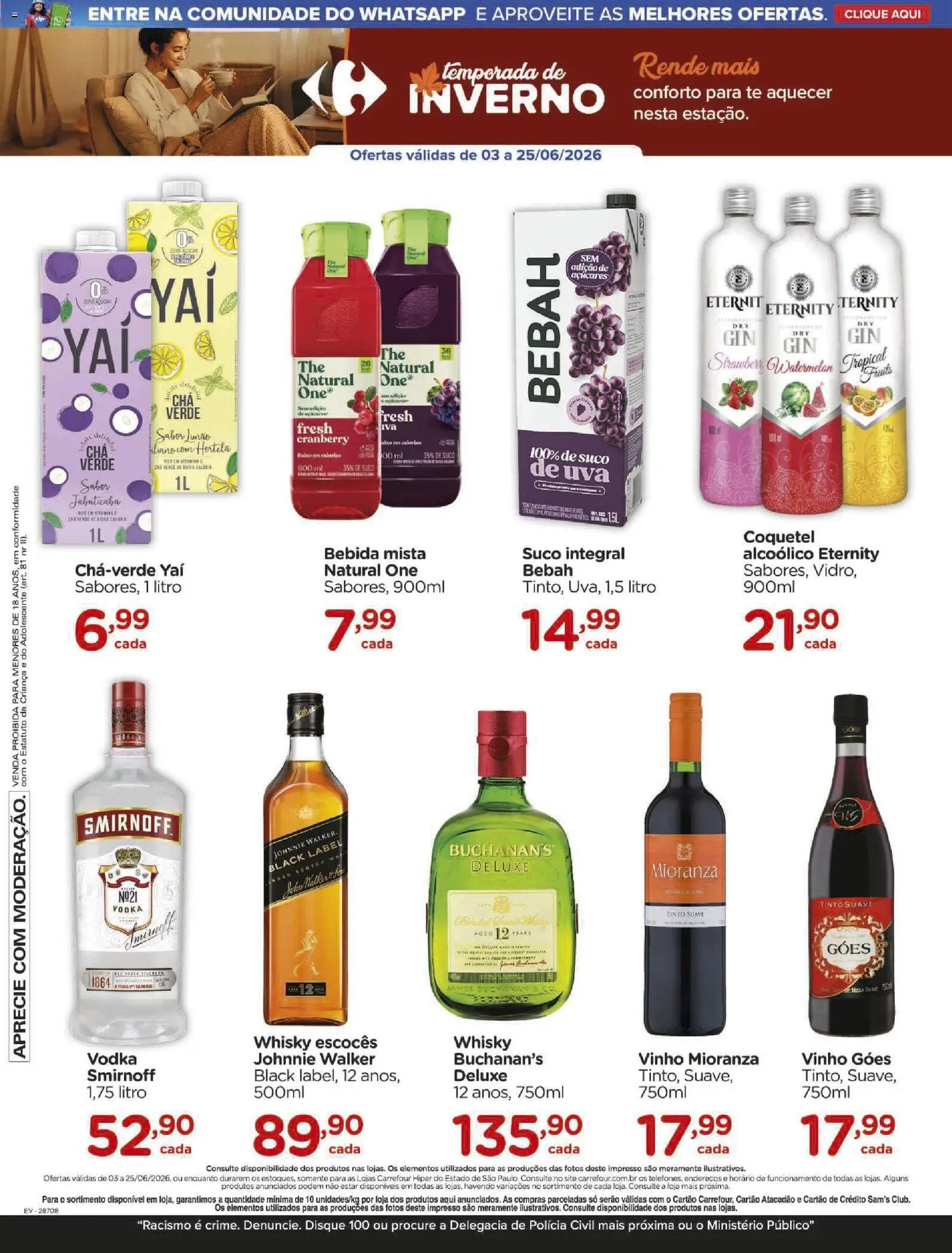 Carrefour Folheto - válido de 03.06.2026 | Página: 6 | Produtos: Cranberry, Vinho, Chá, Baixo