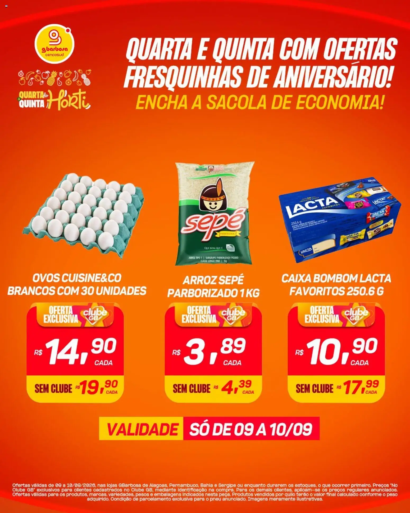 Gbarbosa Folheto - válido de 09/09/2026 | Página: 3 | Produtos: Caixa, Arroz, Sacola, Bombom