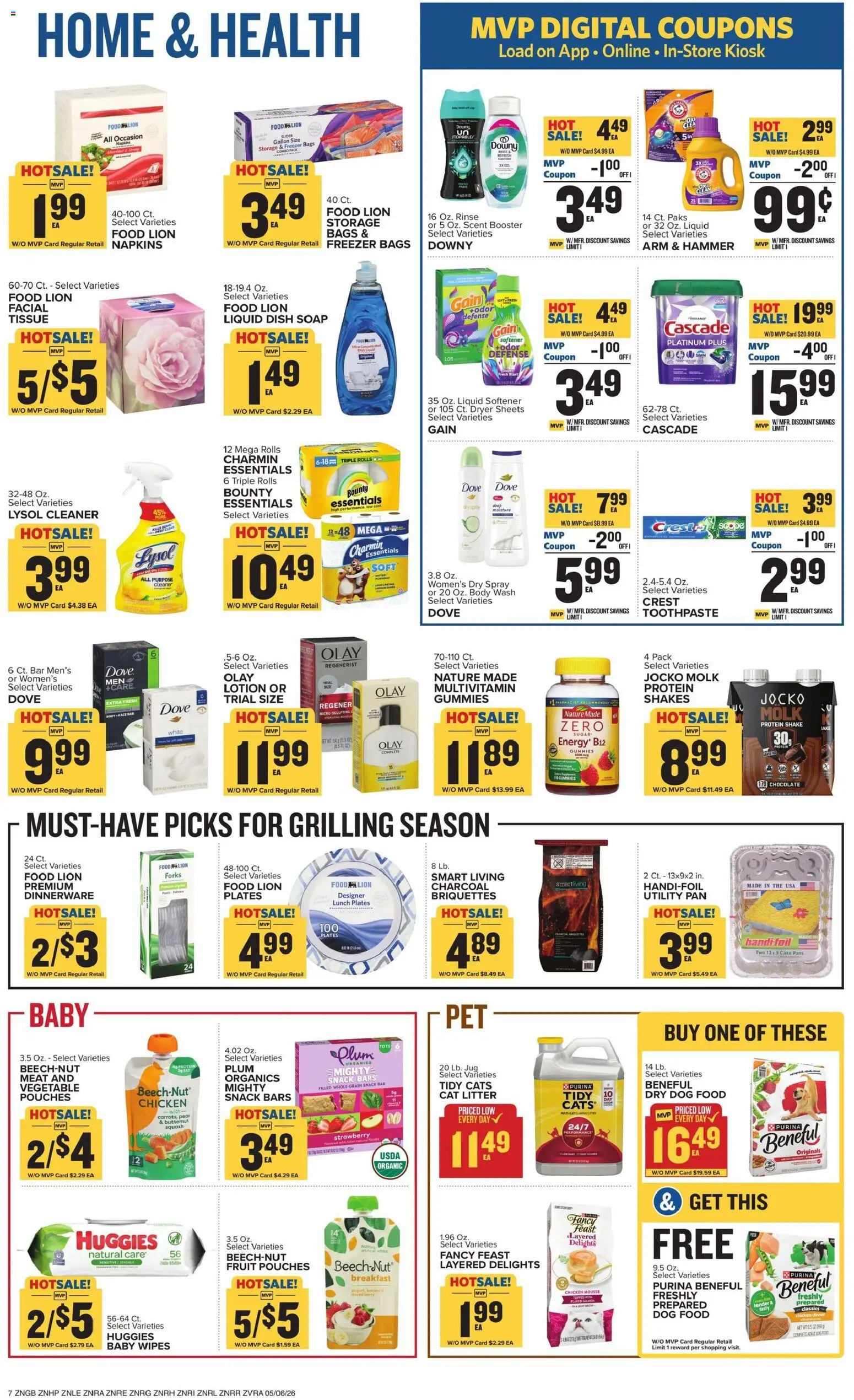 Food Lion Weekly Ad - valid from 06.05.2026 | Page: 12 | Products: Multivitamin, Plum, Cat Litter, Body Wash