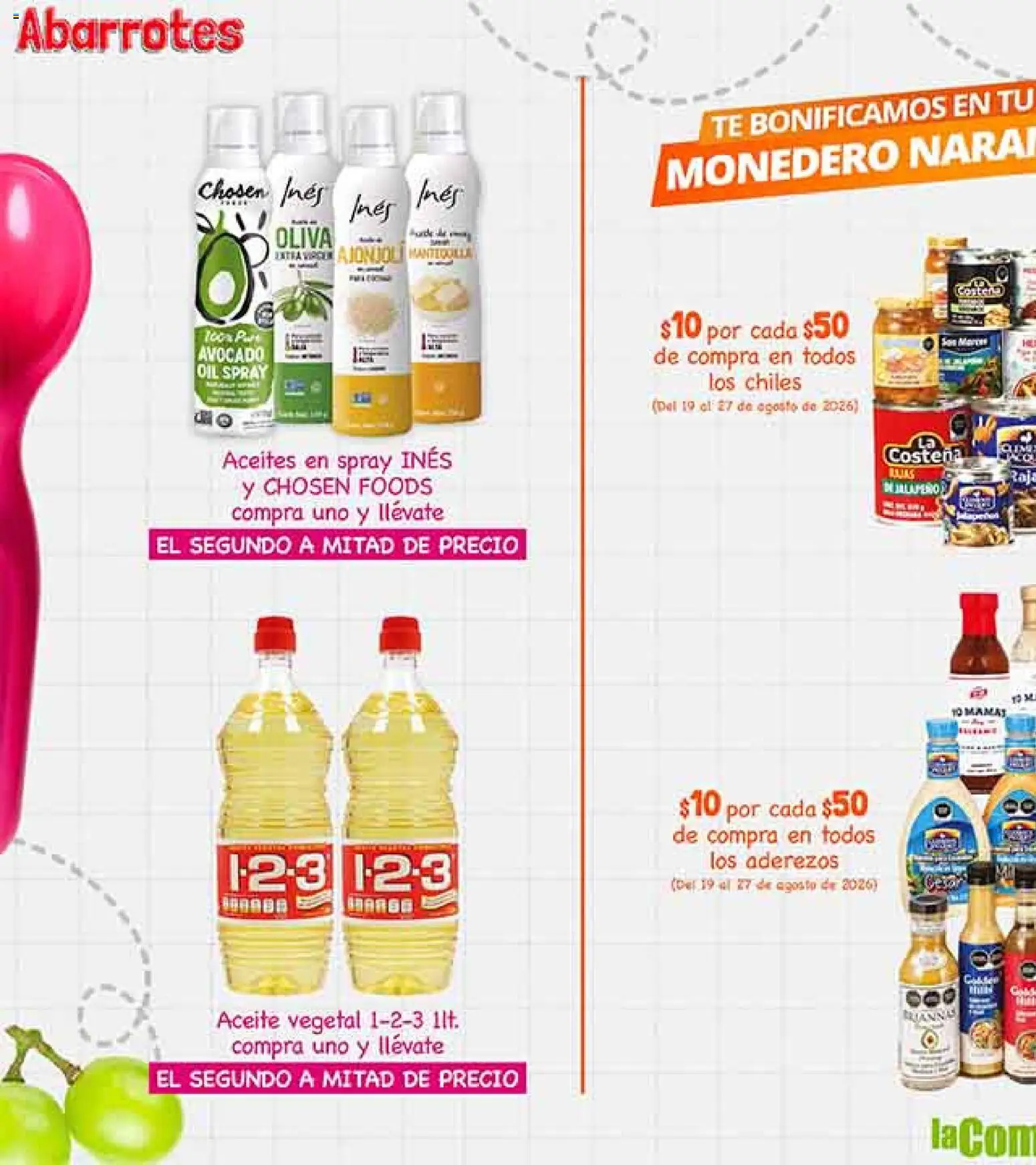 Nuevas ofertas de La Comer válidas en toda la República Mexicana desde el 19/08/2026. ¡Encuentra las mejores ofertas en La Comer folleto! | Página: 60 | Productos: Aceite vegetal, Monedero, Aceite, Té