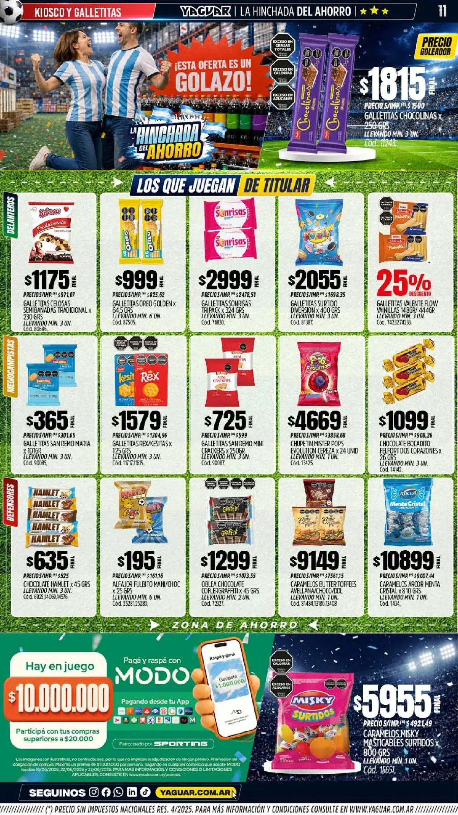Yaguar catálogo │ válido desde el 15.06.2026 | Página: 10 | Productos: Galletitas, Chocolate, Alfajor