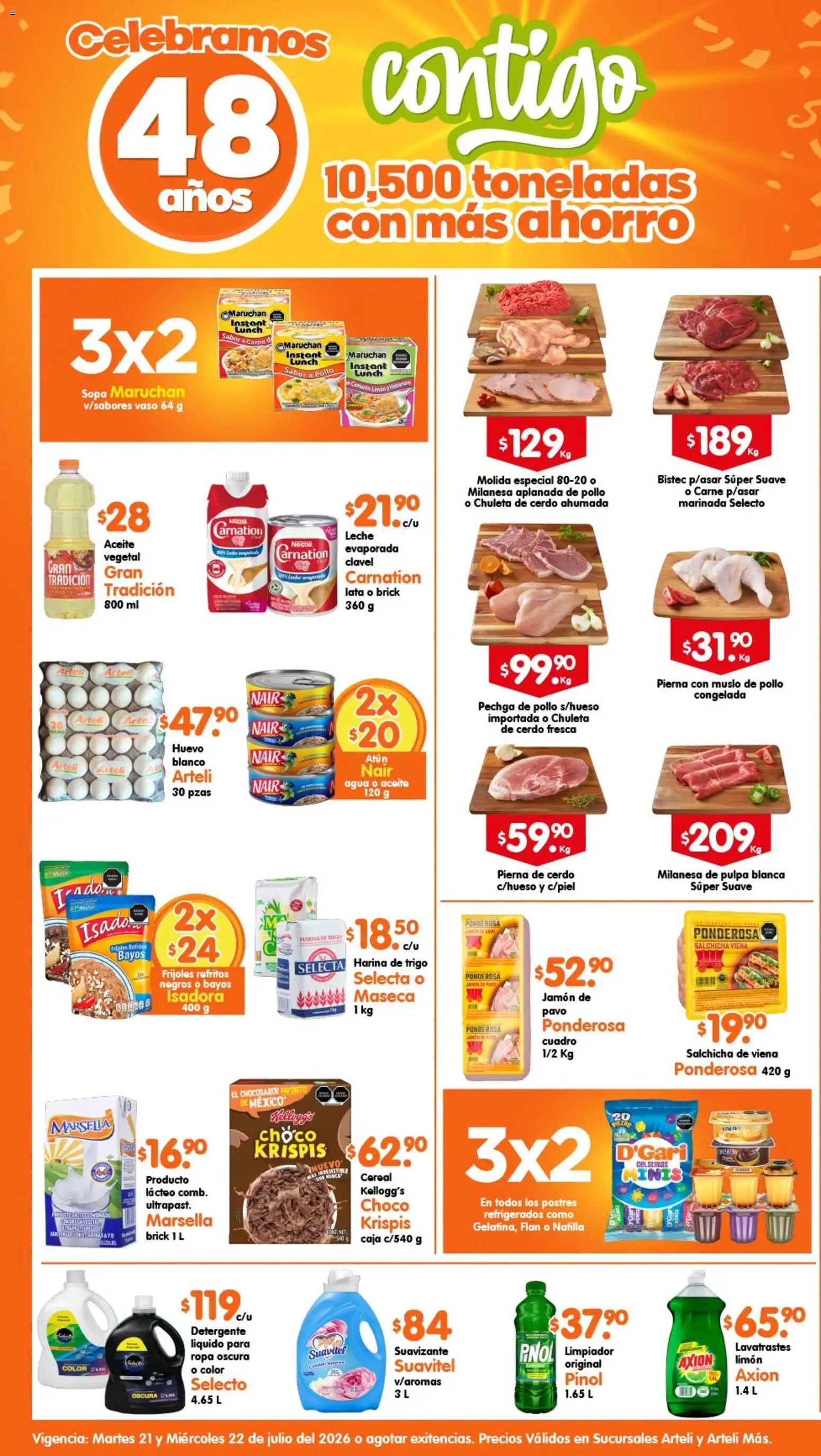 Nuevas ofertas de Arteli válidas en toda la República Mexicana desde el 21/07/2026. ¡Encuentra las mejores ofertas en Arteli folleto Tuxpan! | Página: 1 | Productos: Cuadro, Aceite, Jamón, Caja