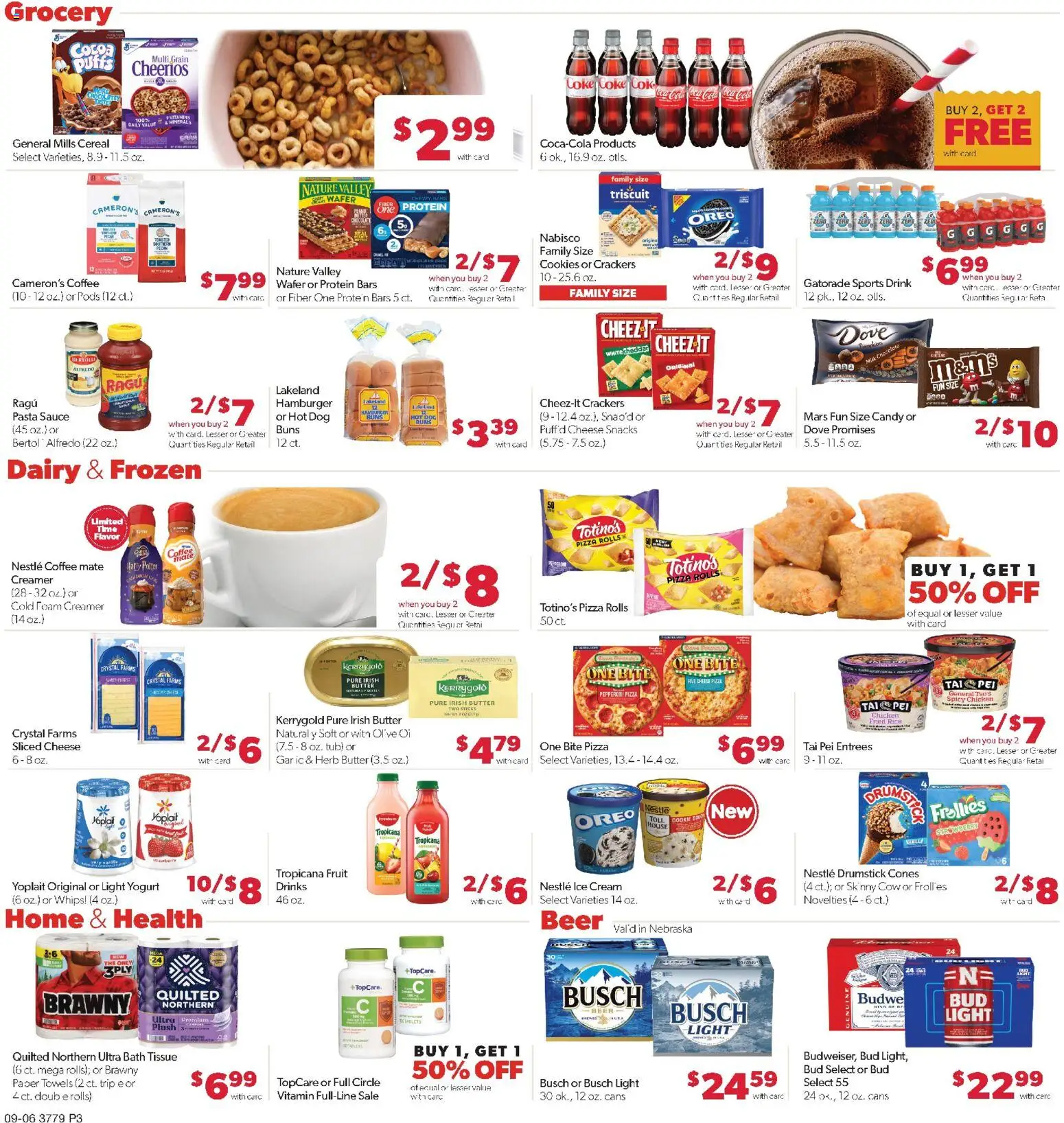 Family Fare Weekly Ad - NE - valid from 09/06/2026 | Page: 3 | Products: Crackers, Milk, Herb butter, Cereal