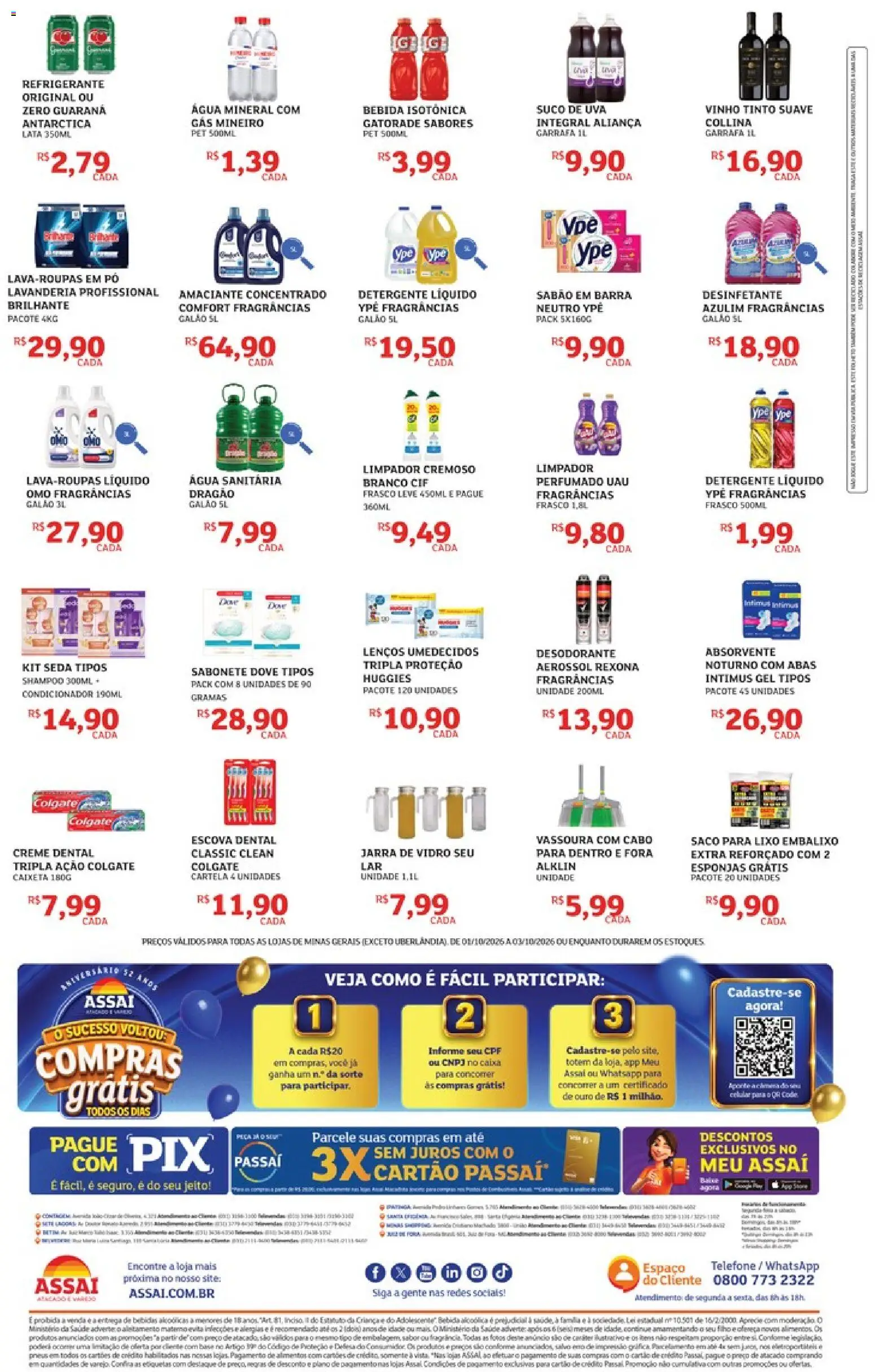 Assaí Atacadista Folheto - válido de 01/10/2026 | Página: 4 | Produtos: Desodorante, Creme, Sabonete, Vassoura