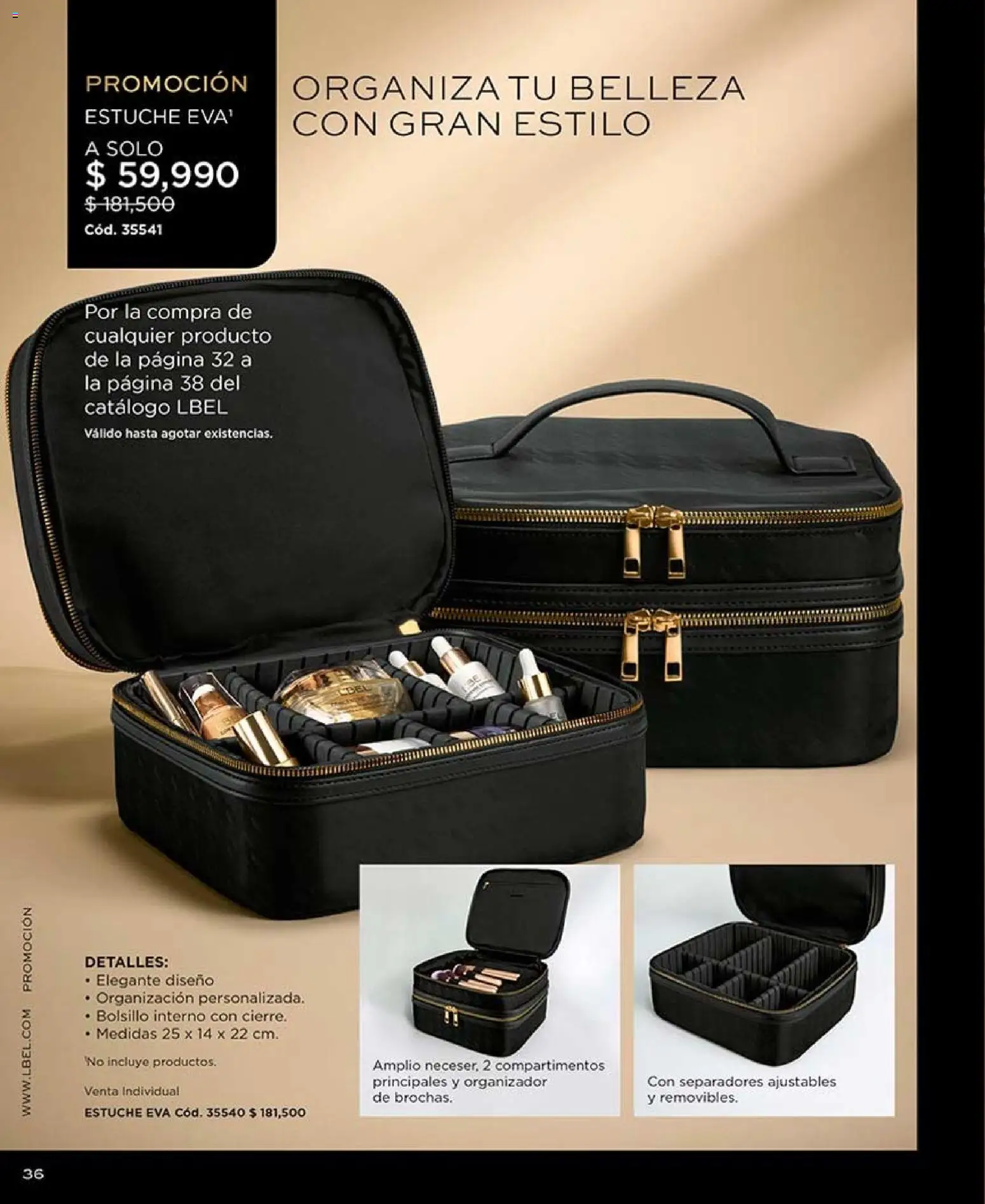 L'Bel revista - valida desde el 07/08/2026 | Página: 36 | Productos: Estuche, Individual, Organizador
