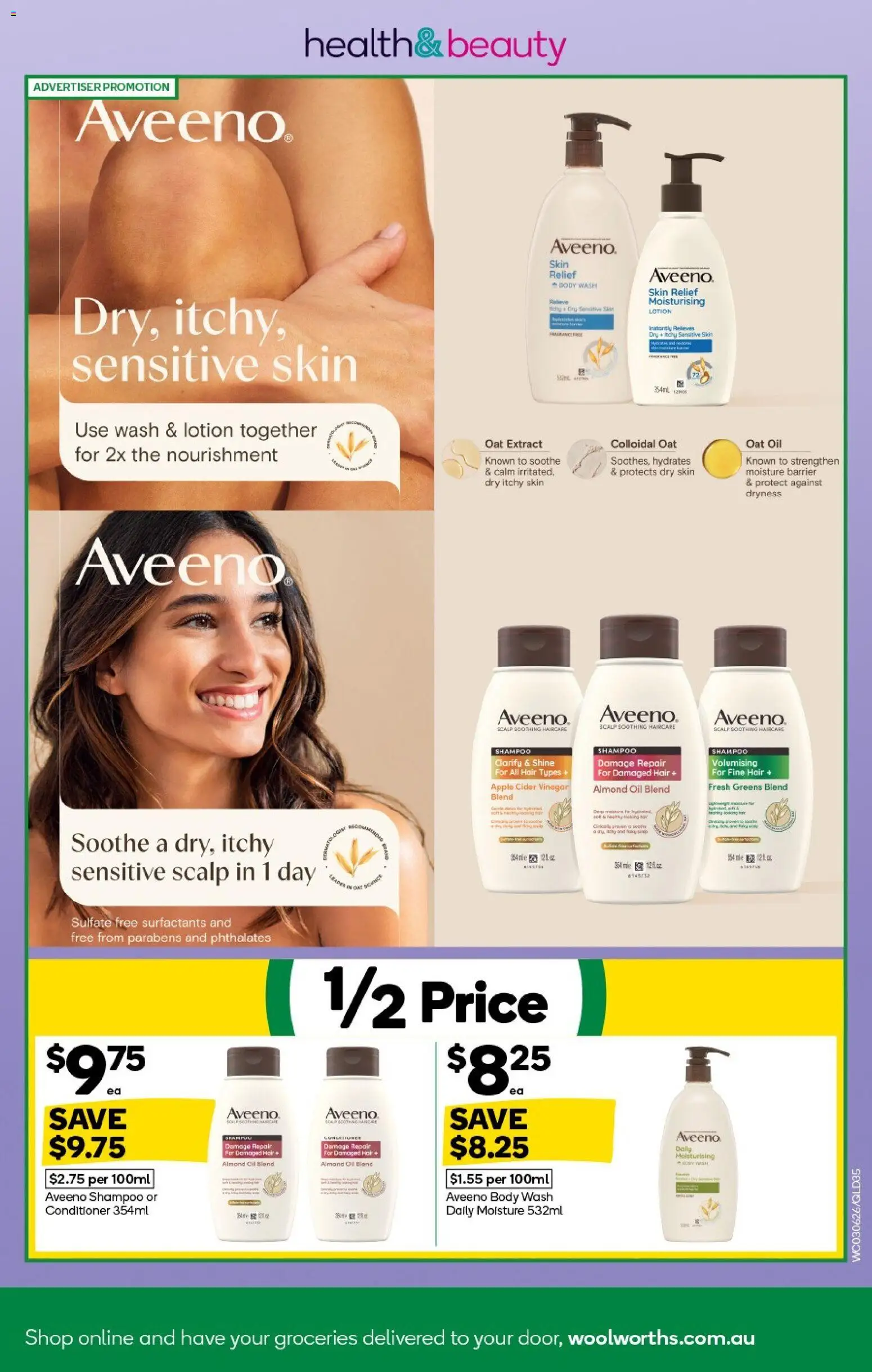 Woolworths catalogue - valid from 03.06.2026 | Page: 35 | Products: Conditioner, Lotion, Greens, Sensitive skin