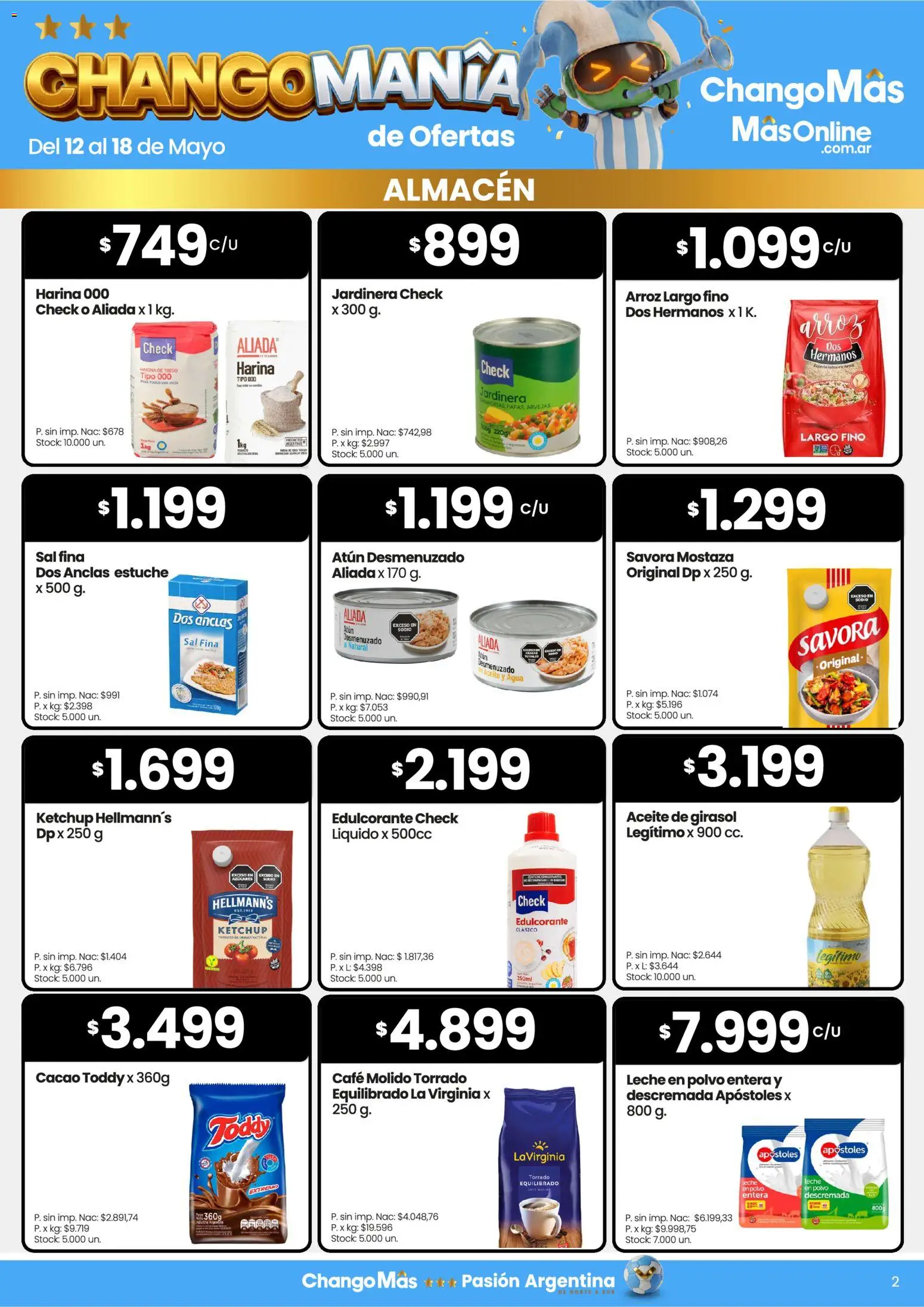Changomas ofertas │ válido desde el 12.05.2026 | Página: 3 | Productos: Polvo, Ketchup, Edulcorante, Leche