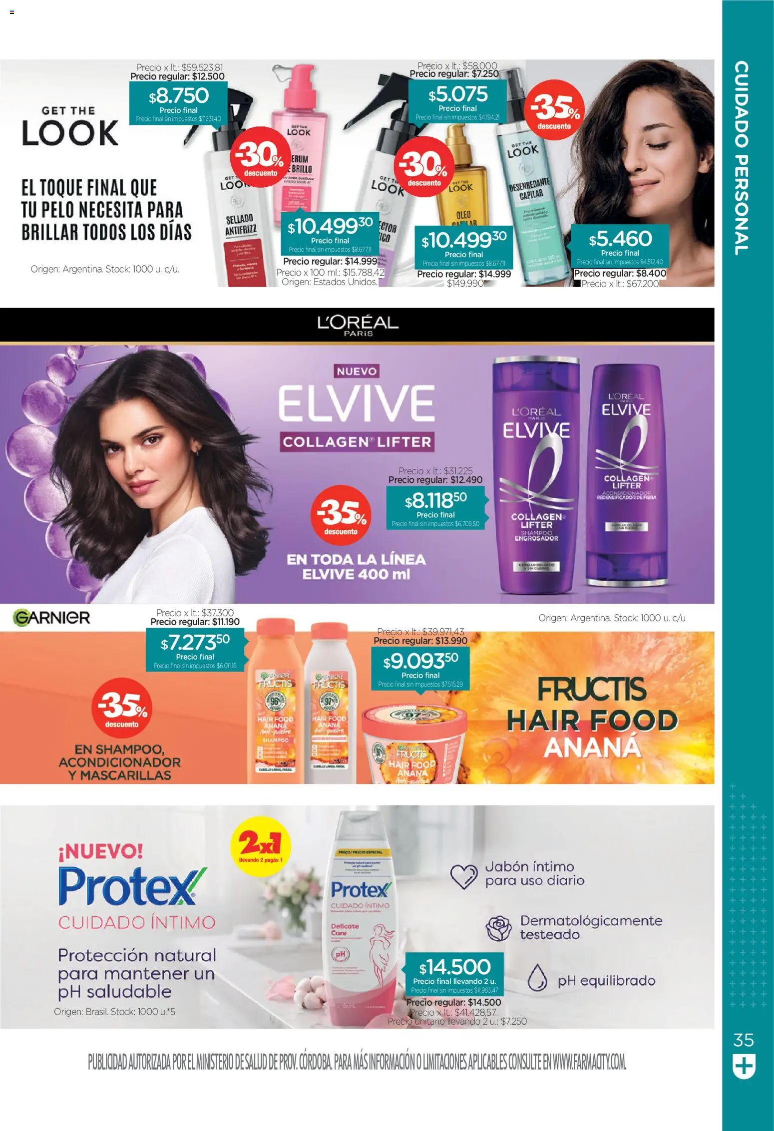 Farmacity catálogo │ válido desde el 01/09/2026 | Página: 35 | Productos: Mascarillas, Shampoo, Brillo, Jabón