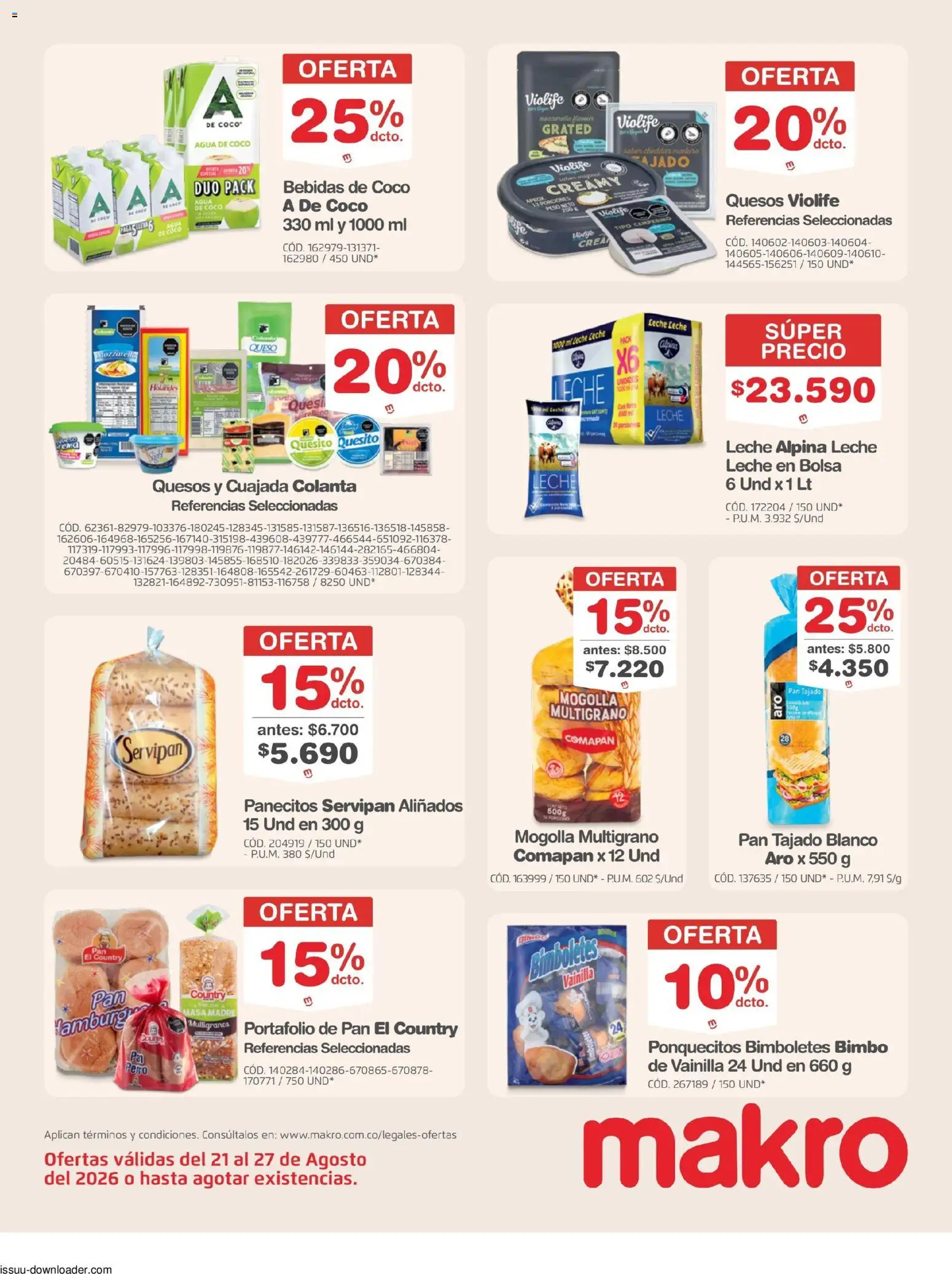 Makro revista - valida desde el 21/08/2026 | Página: 11 | Productos: Bebidas, Bolsa, Coco, Leche