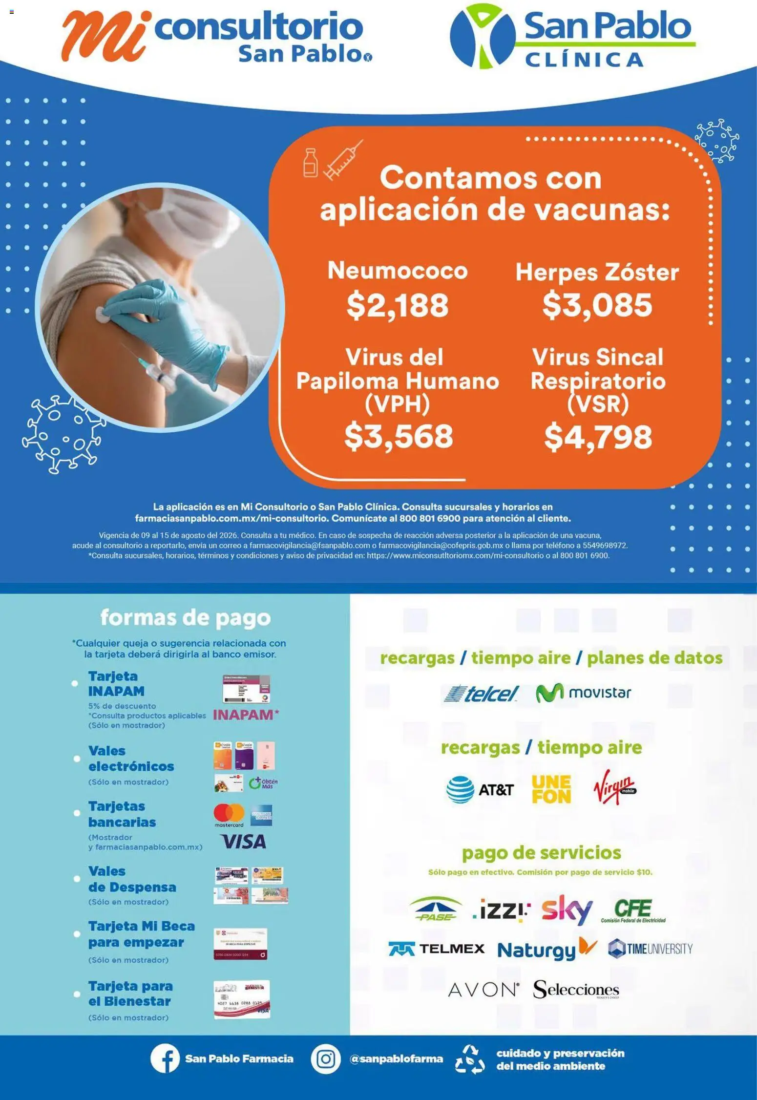 Nuevas ofertas de Farmacia San Pablo válidas en toda la República Mexicana desde el 09/08/2026. ¡Encuentra las mejores ofertas en Farmacia San Pablo catálogo! | Página: 16 | Productos: Banco, Despensa, Teléfono
