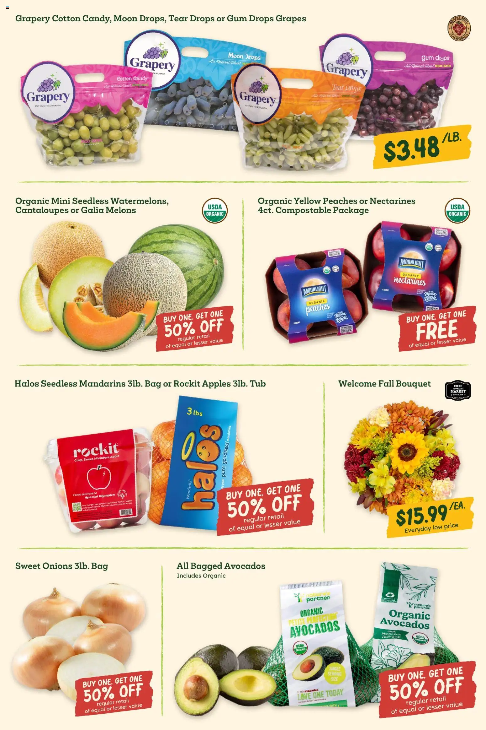Sprouts Weekly Ad - valid from 08/26/2026 | Page: 5 | Products: Mandarins, Peaches, Candy, Apples