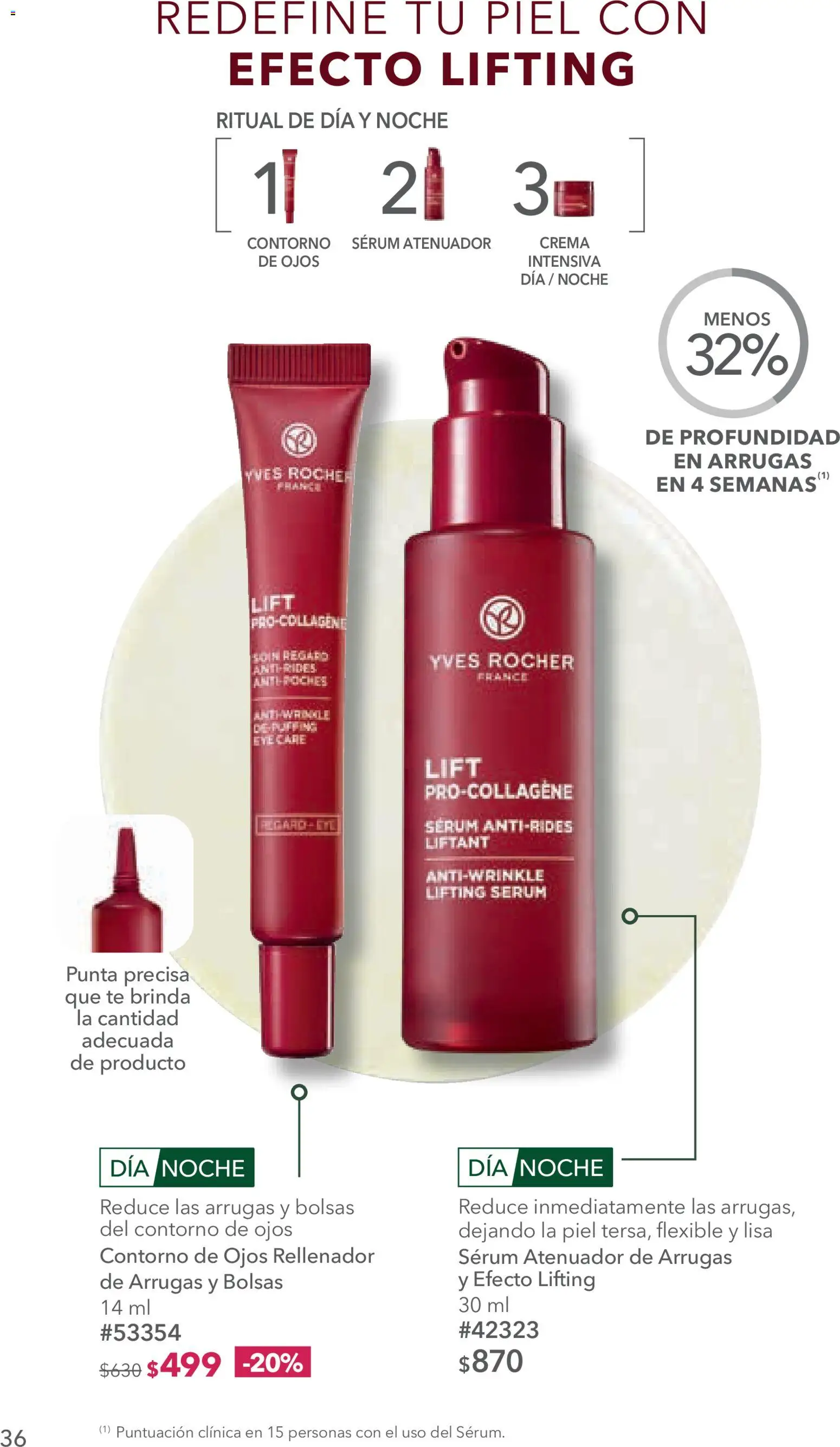 Nuevas ofertas de Yves Rocher válidas en toda la República Mexicana desde el 14/07/2026. ¡Encuentra las mejores ofertas en Yves Rocher campaña 10 2026! | Página: 36 | Productos: Serum, Crema, Atenuador, Flexible