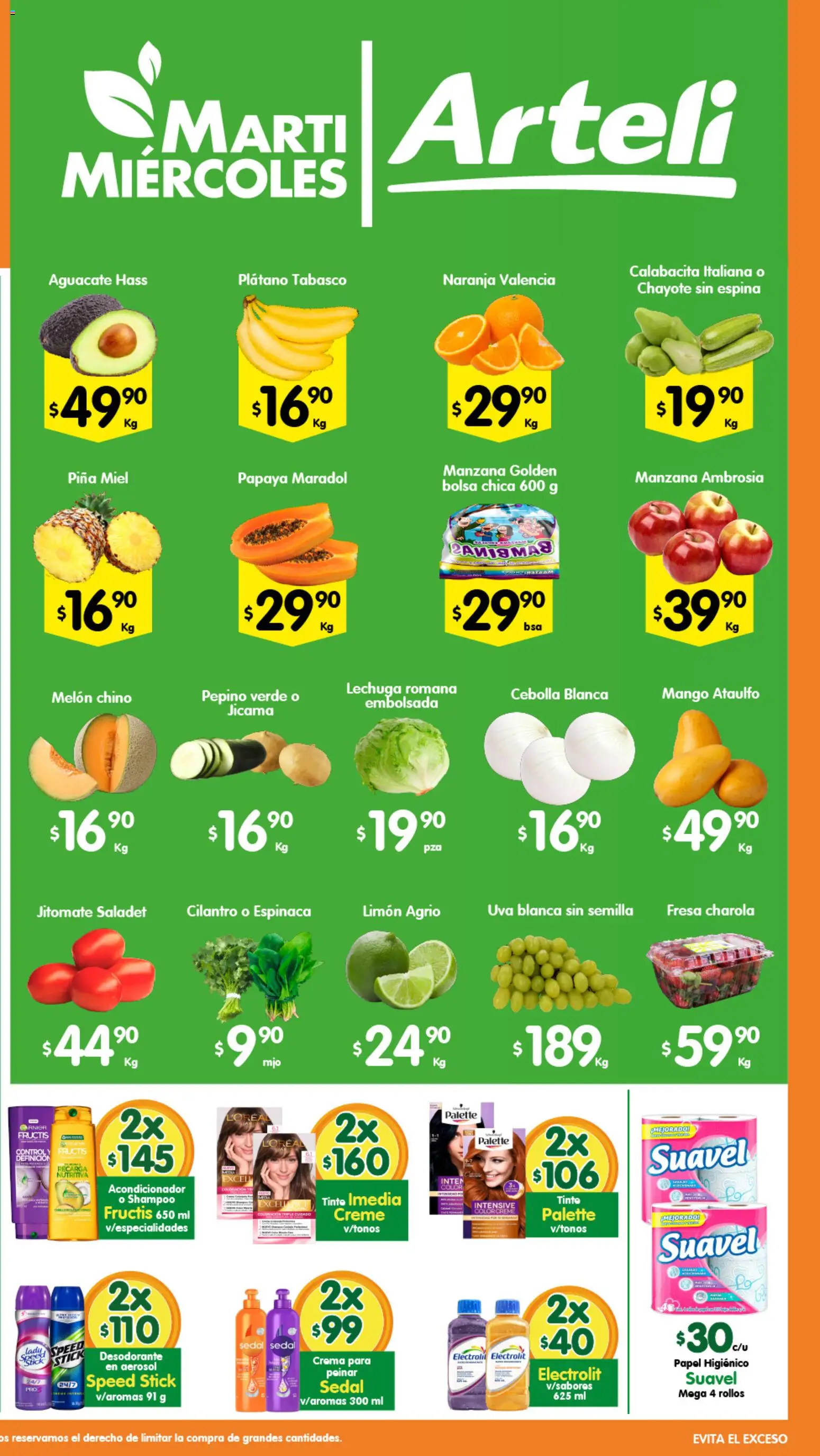 Nuevas ofertas de Arteli válidas en toda la República Mexicana desde el 12.05.2026. ¡Encuentra las mejores ofertas en Arteli folleto Valles! | Página: 2 | Productos: Desodorante, Fresa, Melón, Bolsa