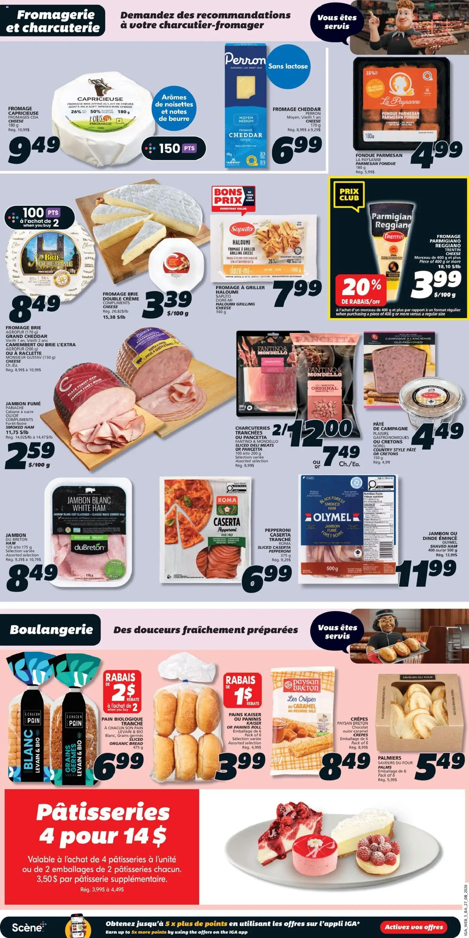 IGA flyer valid from Aug 27, 2026 | Page: 9 | Products: Camembert, Prosciutto, Cheese, Ham