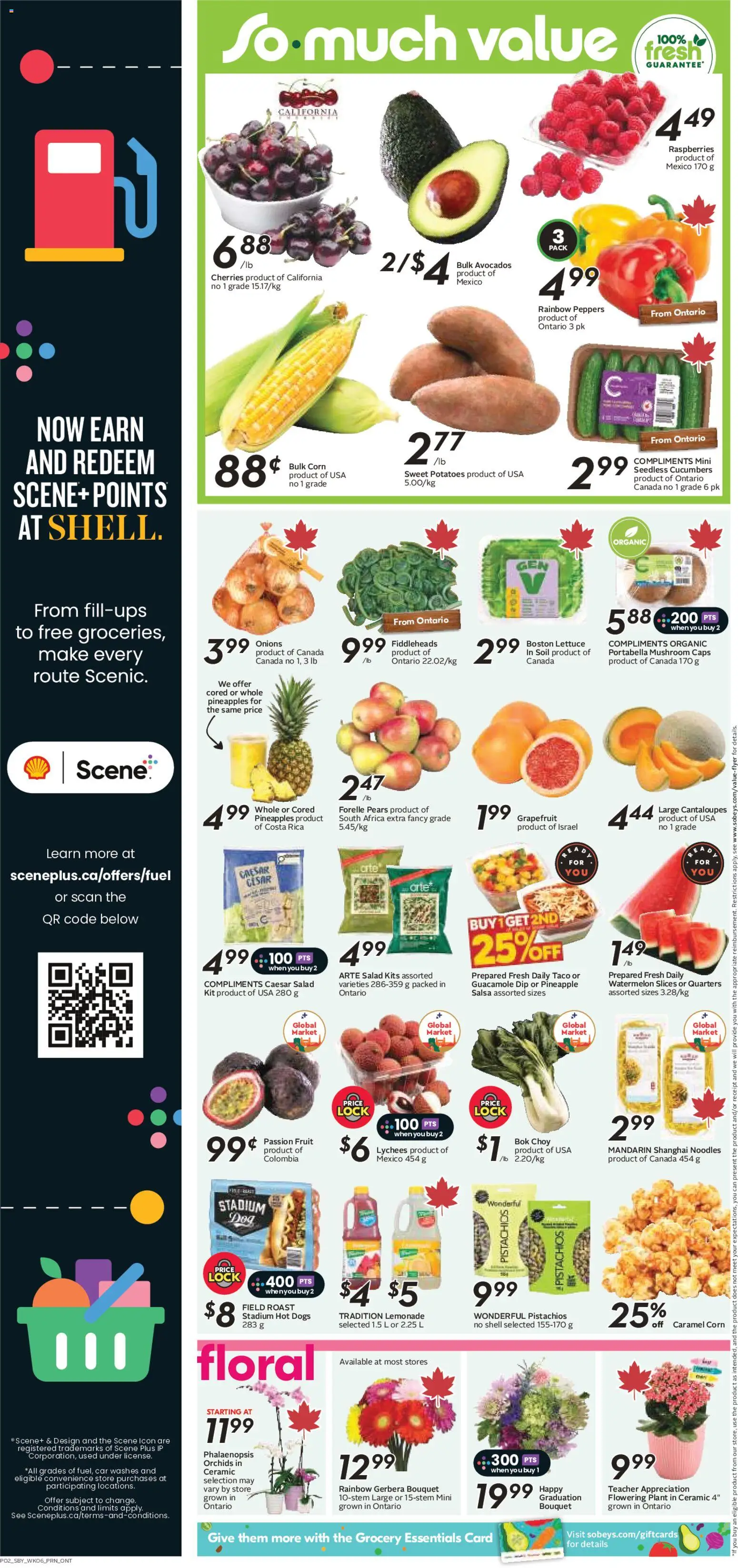Sobeys flyer valid from 04.06.2026 | Page: 5 | Products: Noodles, Pineapple, Salad, Potatoes