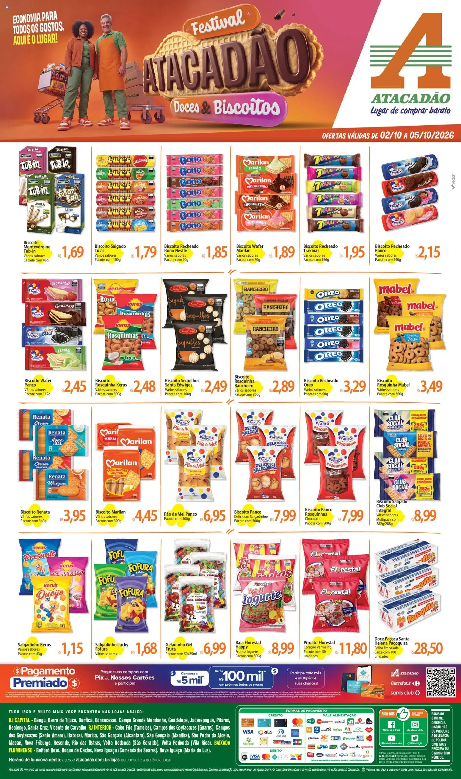 Atacadão Folheto - válido de 02/10/2026 | Página: 1 | Produtos: Chocolate, Doces, Bacon, Avelã