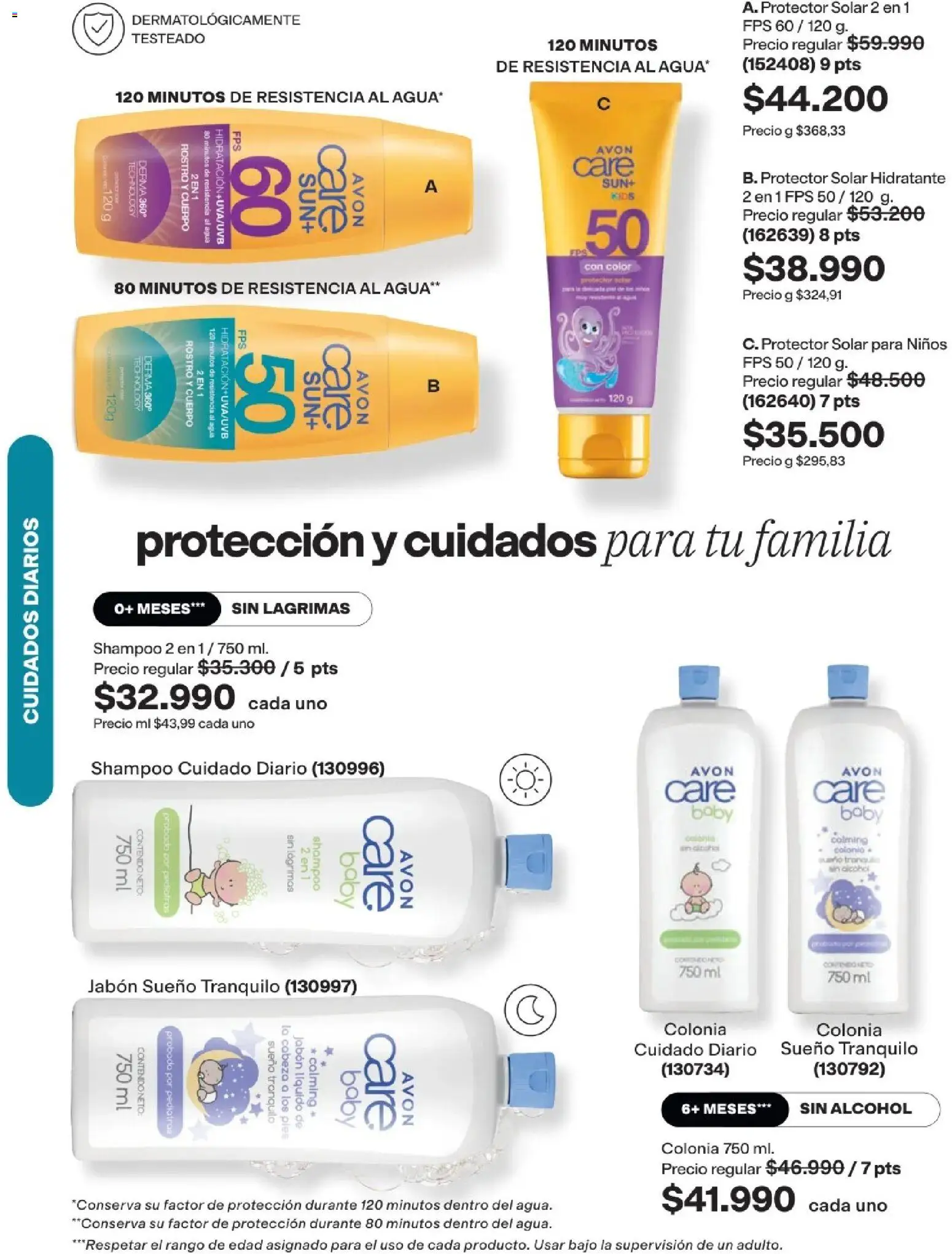 Avon revista - valida desde el 29/07/2026 | Página: 140 | Productos: Jabón líquido, Protector solar, Jabón, Tintura