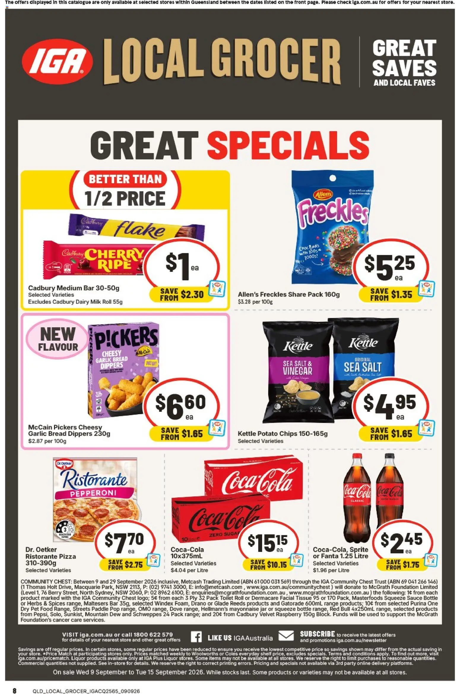 IGA catalogue - valid from 09/09/2026 | Page: 2 | Products: Milk, Bread, Chips, Foundation