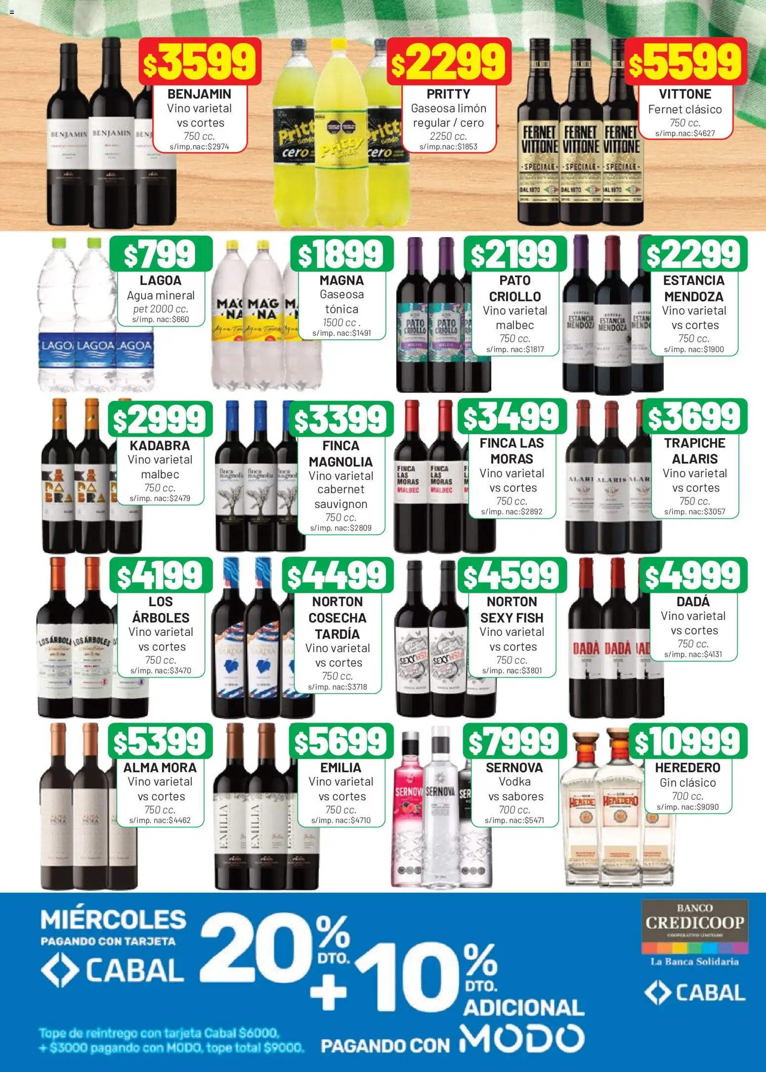 Almacor catálogo │ válido desde el 30/07/2026 | Página: 7 | Productos: Gin, Fernet, Gaseosa, Vino