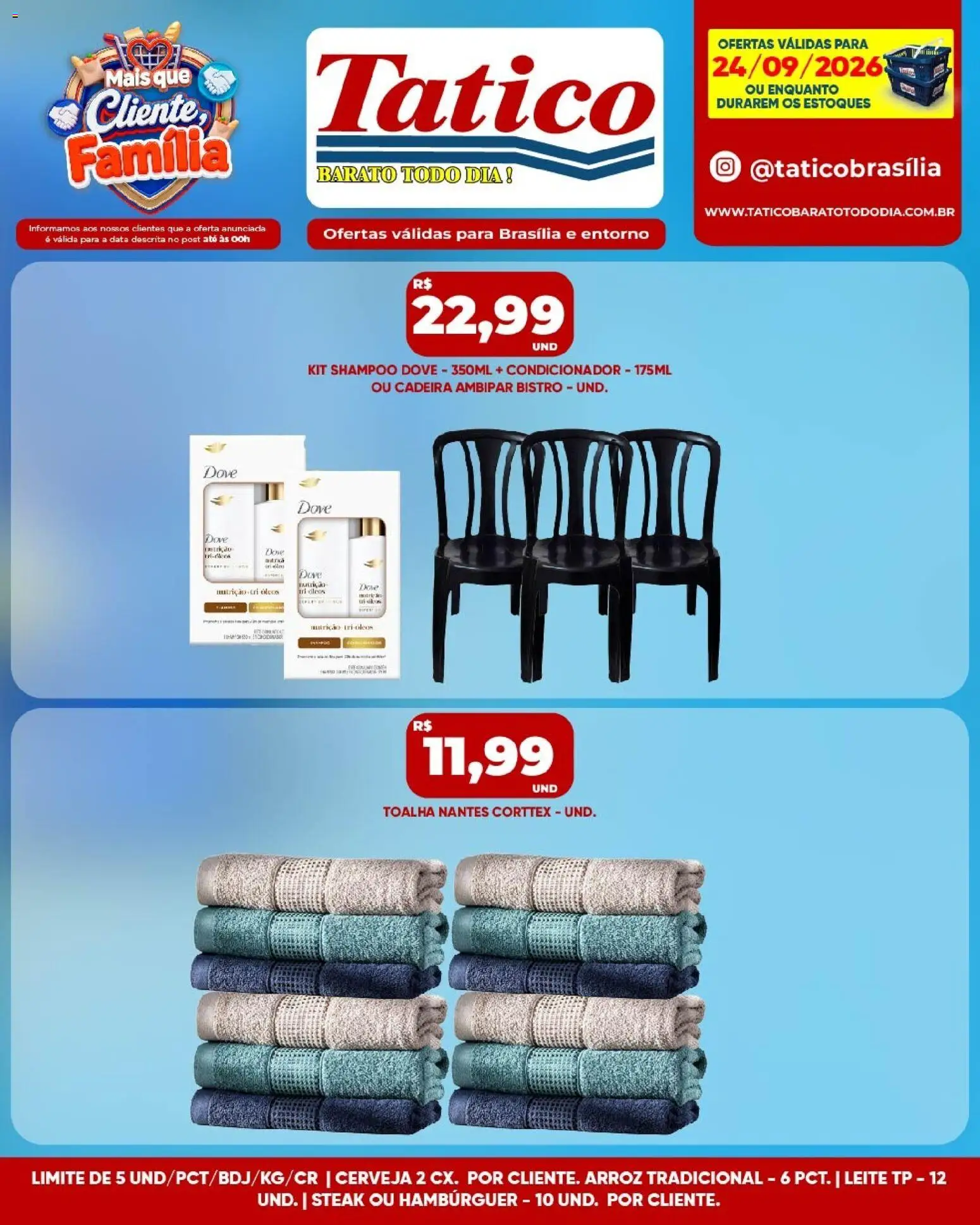 Tatico Folheto - válido de 24/09/2026 | Página: 10 | Produtos: Shampoo, Steak, Cerveja, Arroz