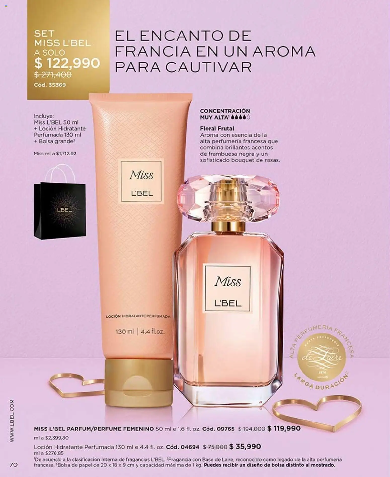 L'Bel revista - valida desde el 28/08/2026 | Página: 70 | Productos: Bolsa, Loción