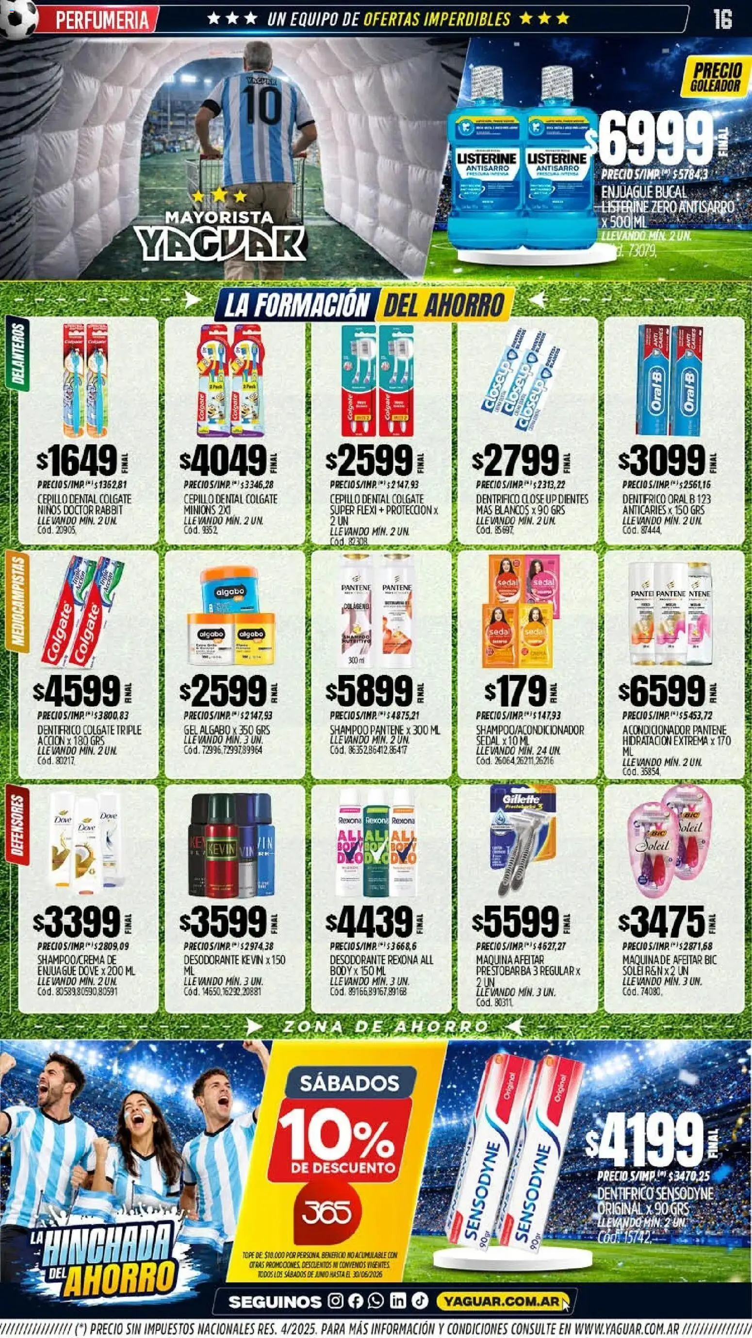 Yaguar - Oferta Semanal Chaco │ válido desde el 08.06.2026 | Página: 16 | Productos: Cepillo, Shampoo, Acondicionador, Enjuague bucal