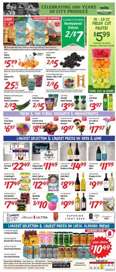 Preview of Rouses weekly ads valid from 07/08/2026 | Page: 6 | Products: Wine, Beer, Cucumbers, Fruits