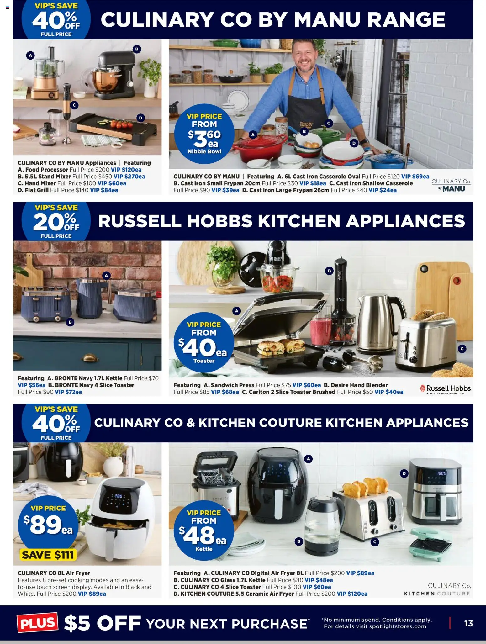 Spotlight catalogue - valid from 02/09/2026 | Page: 13 | Products: Hand mixer, Grill, Food processor, Toaster