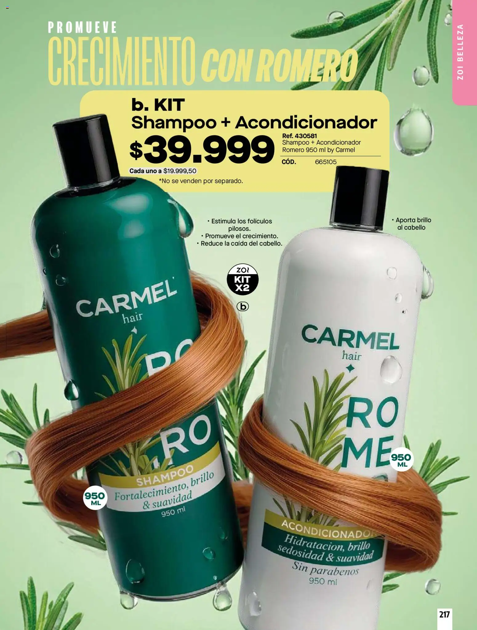 Carmel revista - valida desde el 01/04/2026 | Página: 217 | Productos: Shampoo, Brillo, Acondicionador
