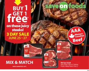 Preview of Save on foods weekly flyer / circulaire from shop Save on foods valid from Jun 25, 2026