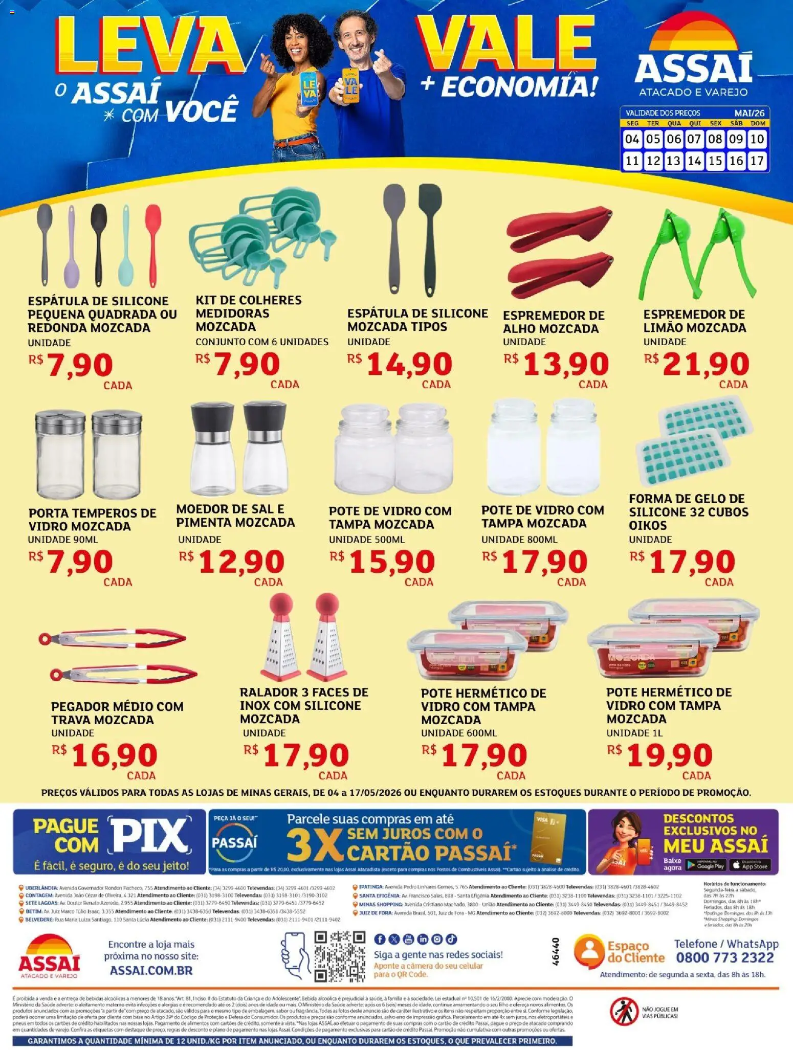 Assaí Atacadista Folheto - válido de 04.05.2026 | Página: 1 | Produtos: Espremedor, Base, Bebida, Espátula