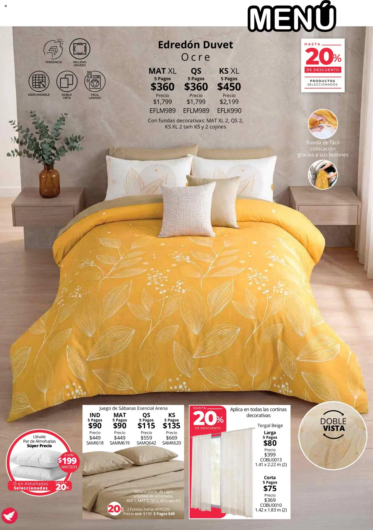 Nuevas ofertas de Colchas Concord válidas en toda la República Mexicana desde el 01/08/2026. ¡Encuentra las mejores ofertas en Colchas Concord catálogo! | Página: 9 | Productos: Juego, Funda, Almohada, Cortinas