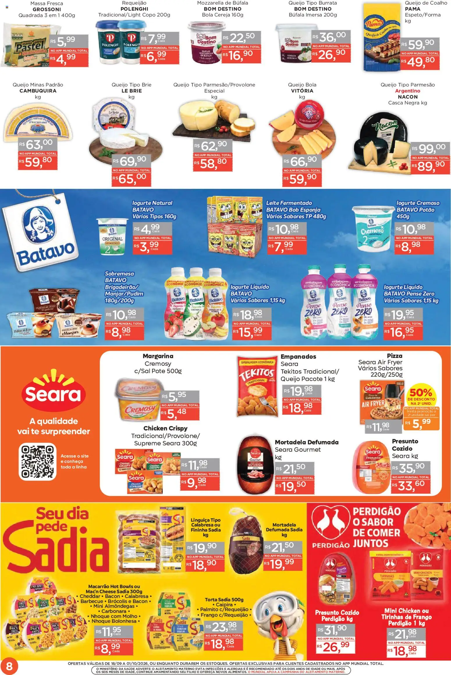 Mundial Folheto - válido de 18/09/2026 | Página: 8 | Produtos: Air fryer, Linguiça, Macarrão, Margarina