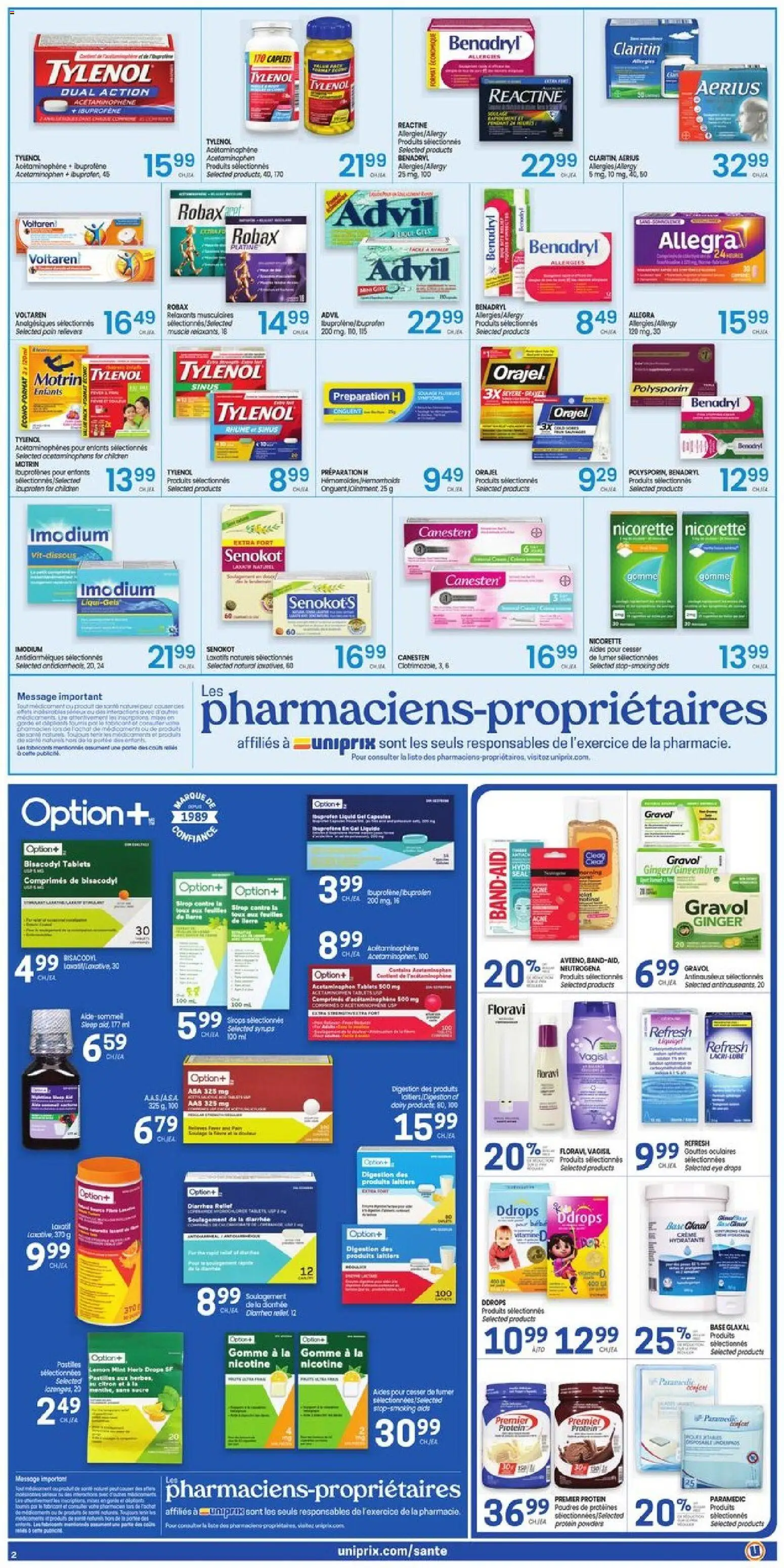 Uniprix flyer valid from Aug 13, 2026 | Page: 3 | Products: Eye drops, Ginger, Protein, Chicken