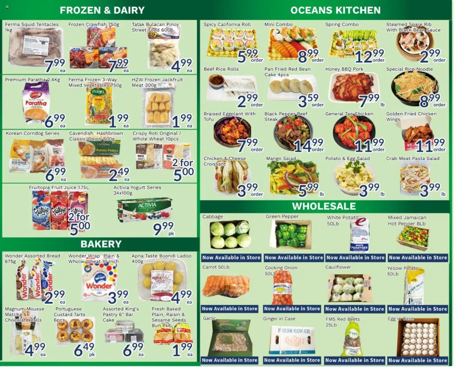 Oceans flyer valid from Aug 7, 2026 | Page: 3 | Products: Pastry, Cabbage, Meat, Yogurt
