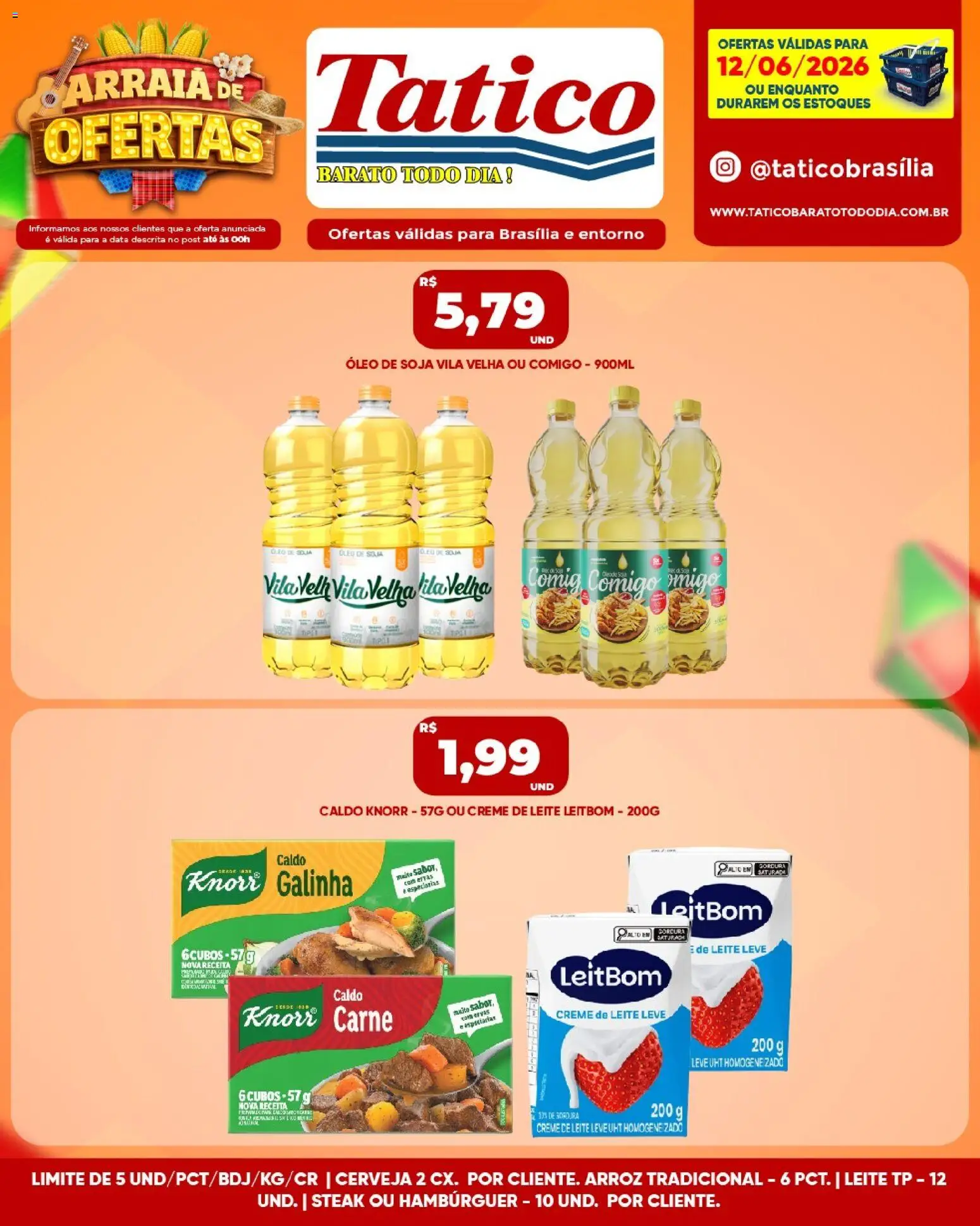 Tatico Folheto - válido de 12.06.2026 | Página: 3 | Produtos: Arroz, Carne, Creme, Hambúrguer