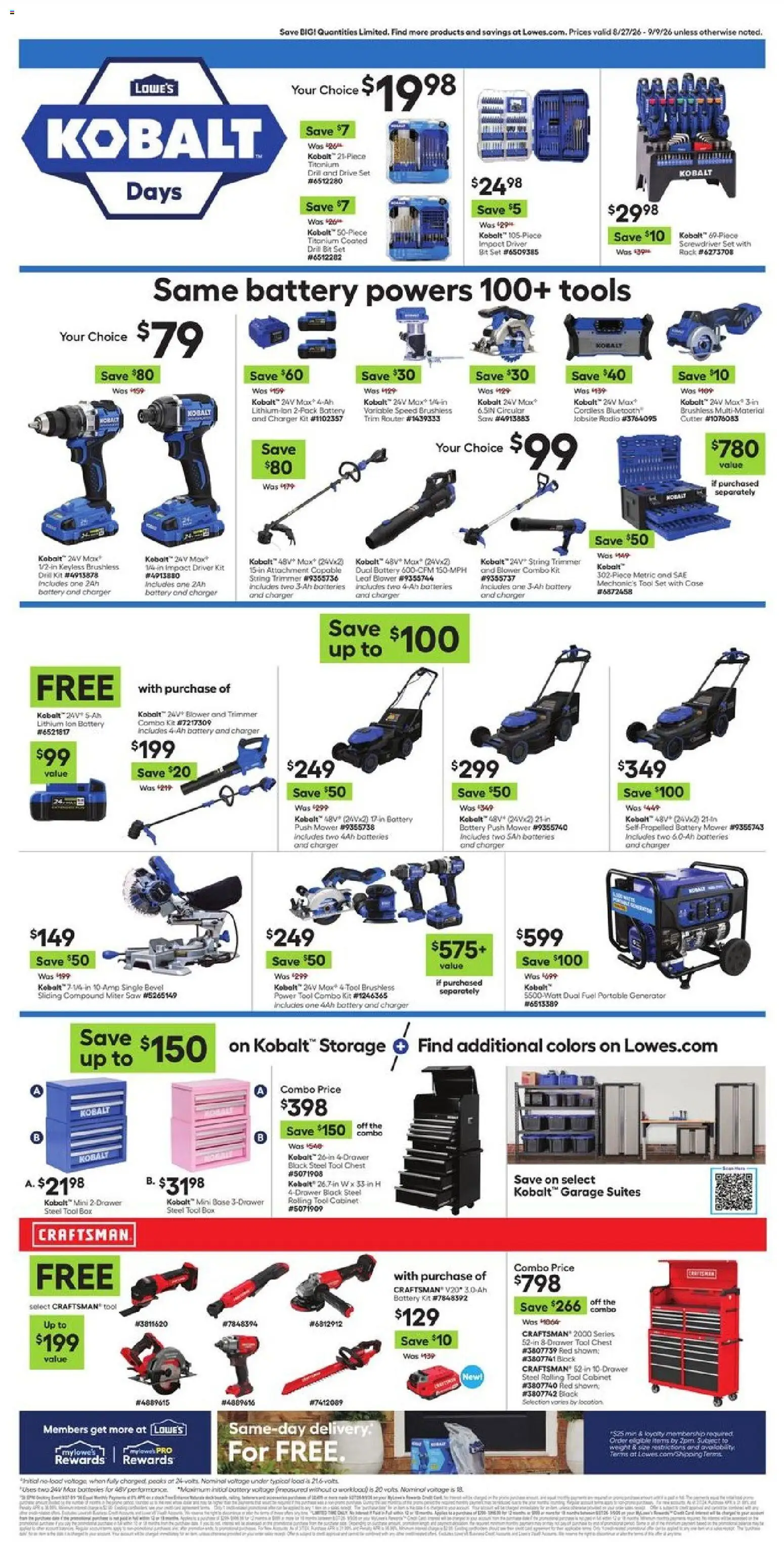 Lowe's Weekly Ad - valid from 08/27/2026 | Page: 3 | Products: Saw, Trim, String trimmer, Leaf Blower