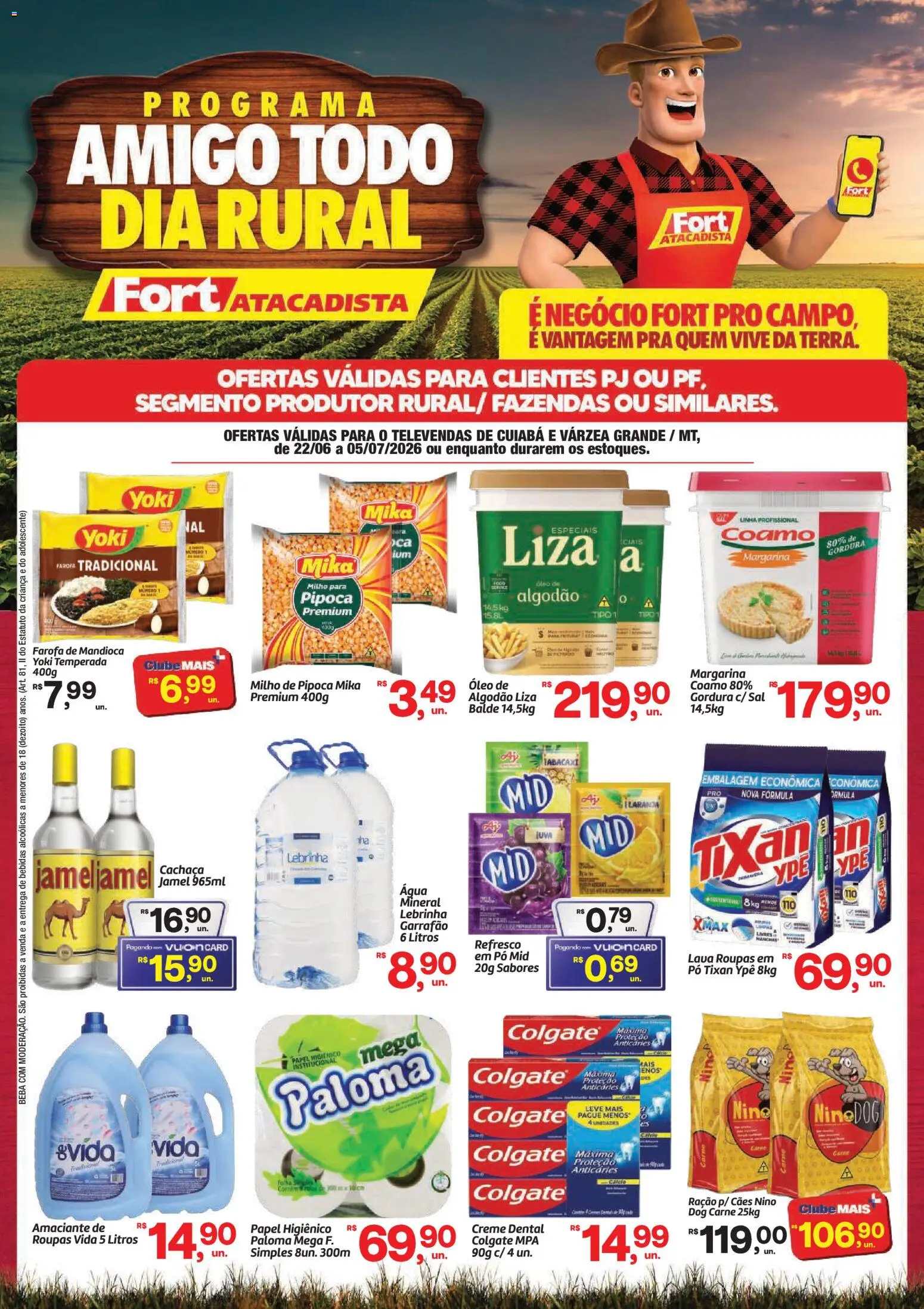 Fort Atacadista Folheto - válido de 22/06/2026 | Página: 1 | Produtos: Pó, Roupas, Amaciante, Margarina