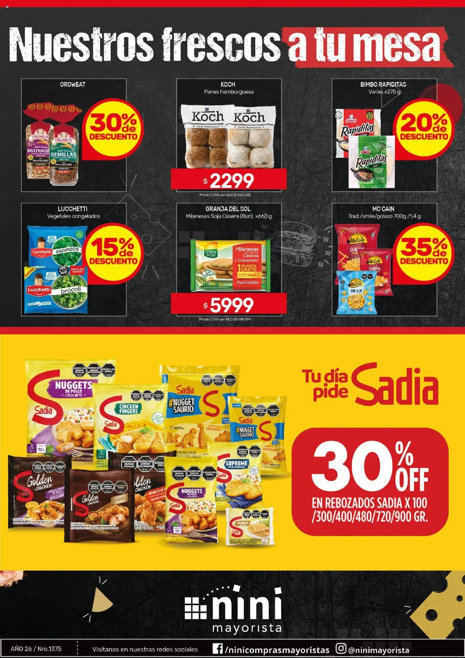 NINI Mayorista catálogo │ válido desde el 31/08/2026 | Página: 42 | Productos: Masa, Hamburguesa, Brocoli, Espinaca