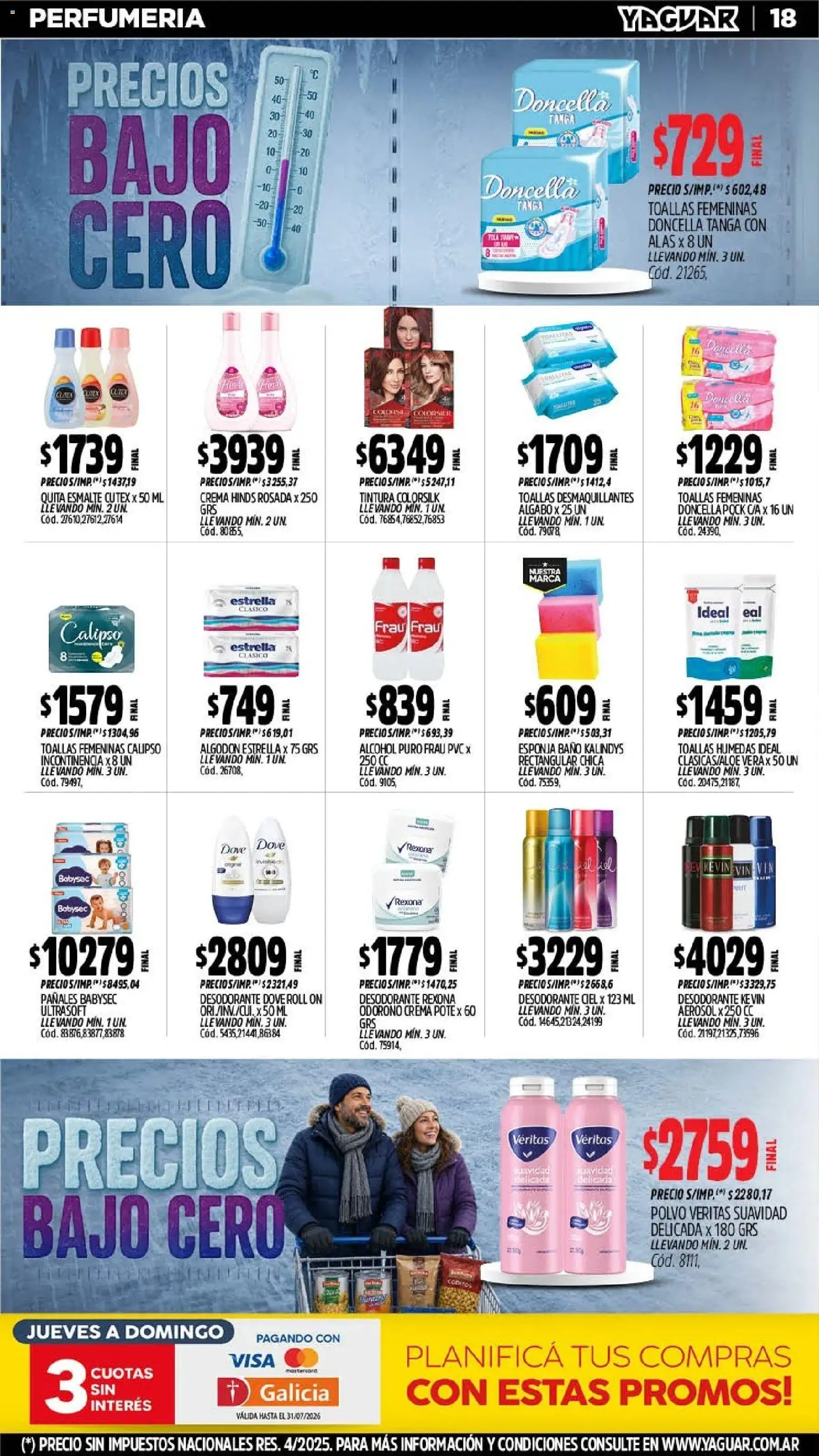 Yaguar - Oferta Semanal Santa Fé │ válido desde el 20/07/2026 | Página: 18 | Productos: Algodón, Baño, Polvo, Pañales