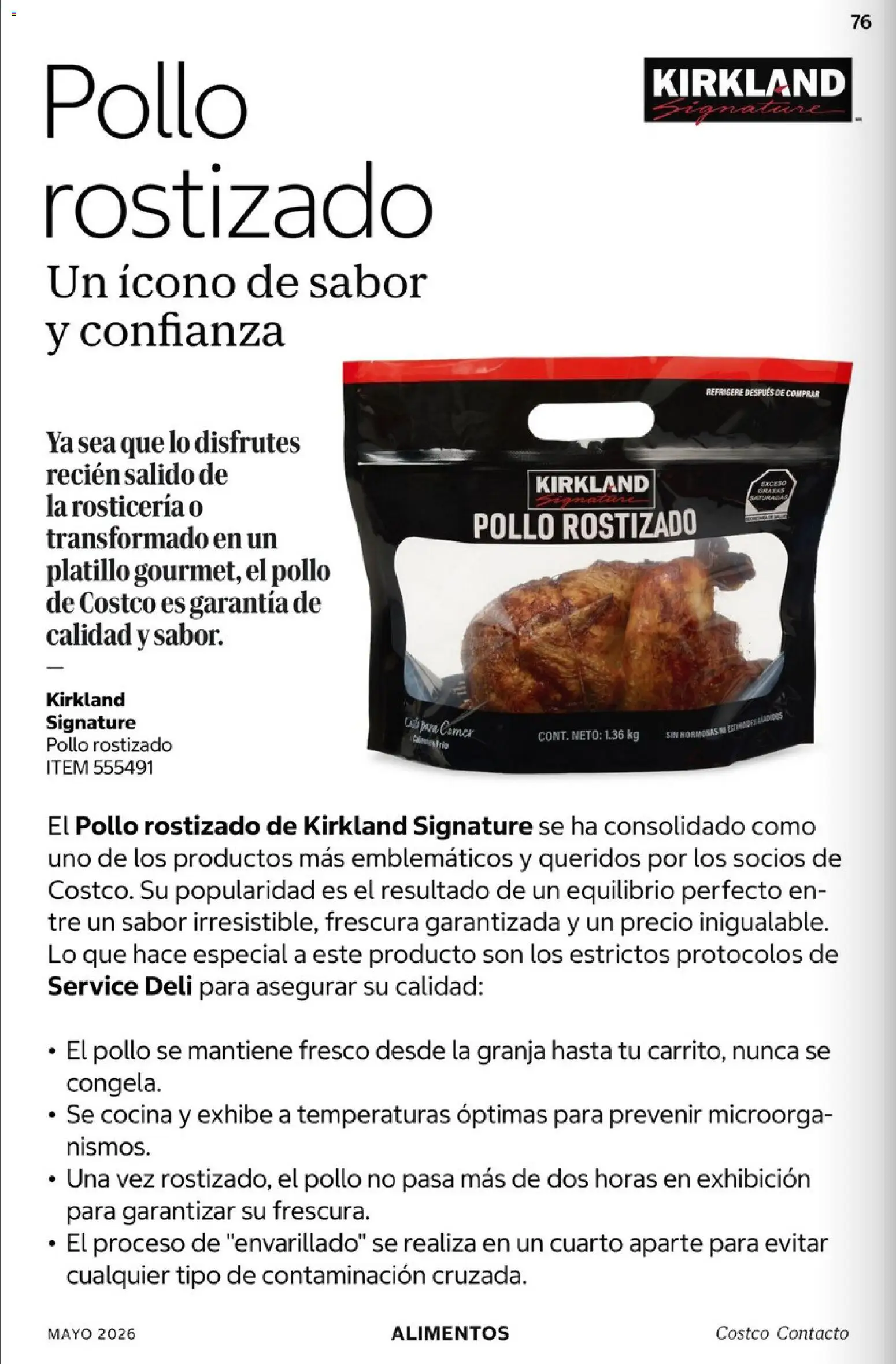 Nuevas ofertas de Costco válidas en toda la República Mexicana desde el 01.05.2026. ¡Encuentra las mejores ofertas en Costco Revista Mayo 2026! | Página: 76 | Productos: Pollo, Cocina