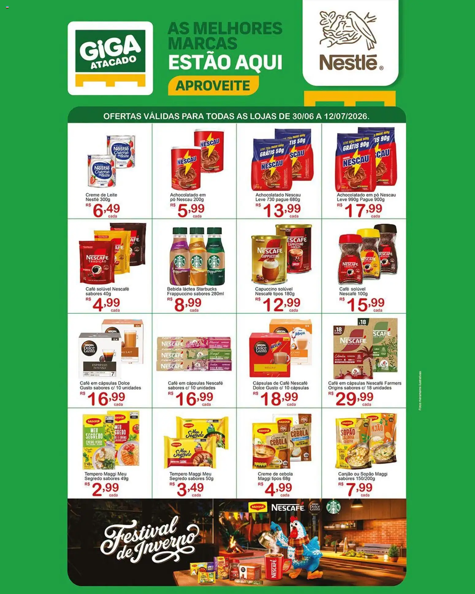 GIGA Atacado Folheto - válido de 30/06/2026 | Página: 1 | Produtos: Cebola, Pó, Bebida, Creme de leite
